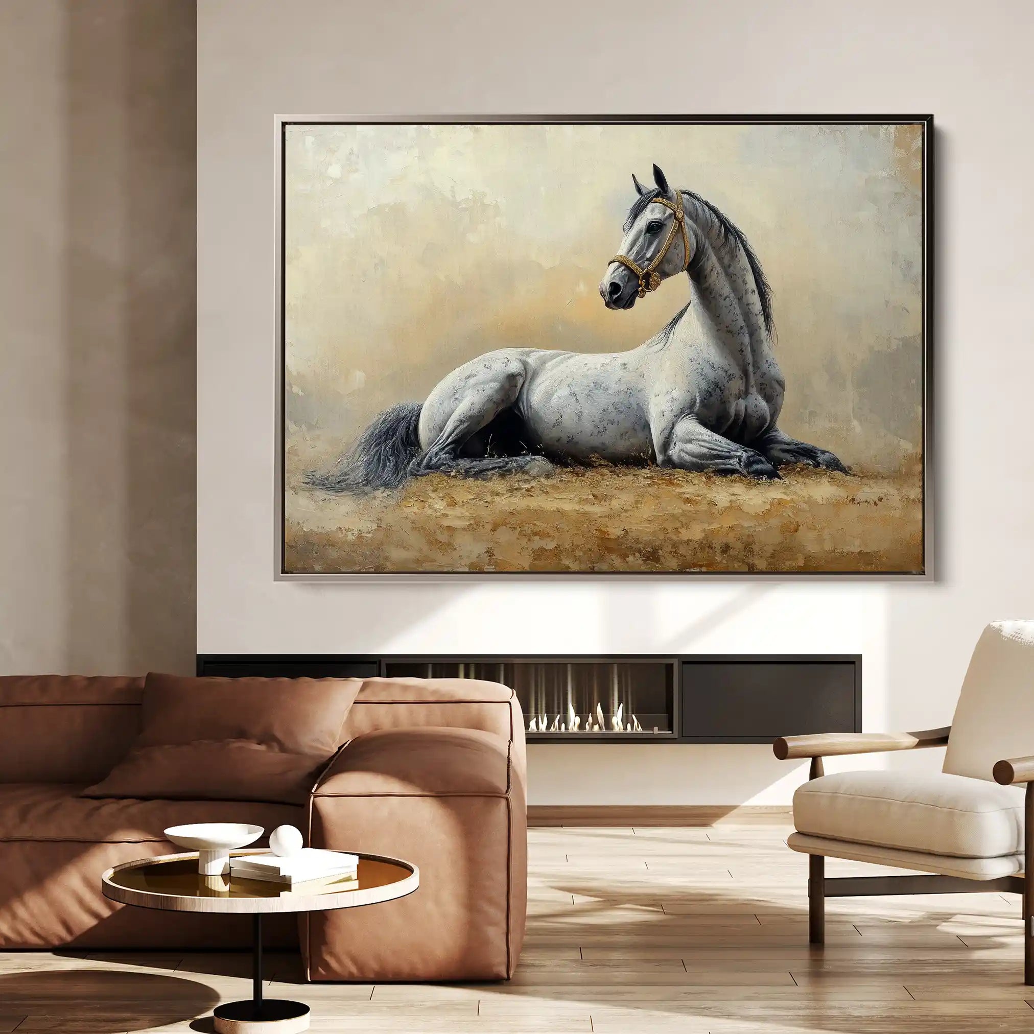 Horses 090 Canvas Art 60 x 40 cm / Black