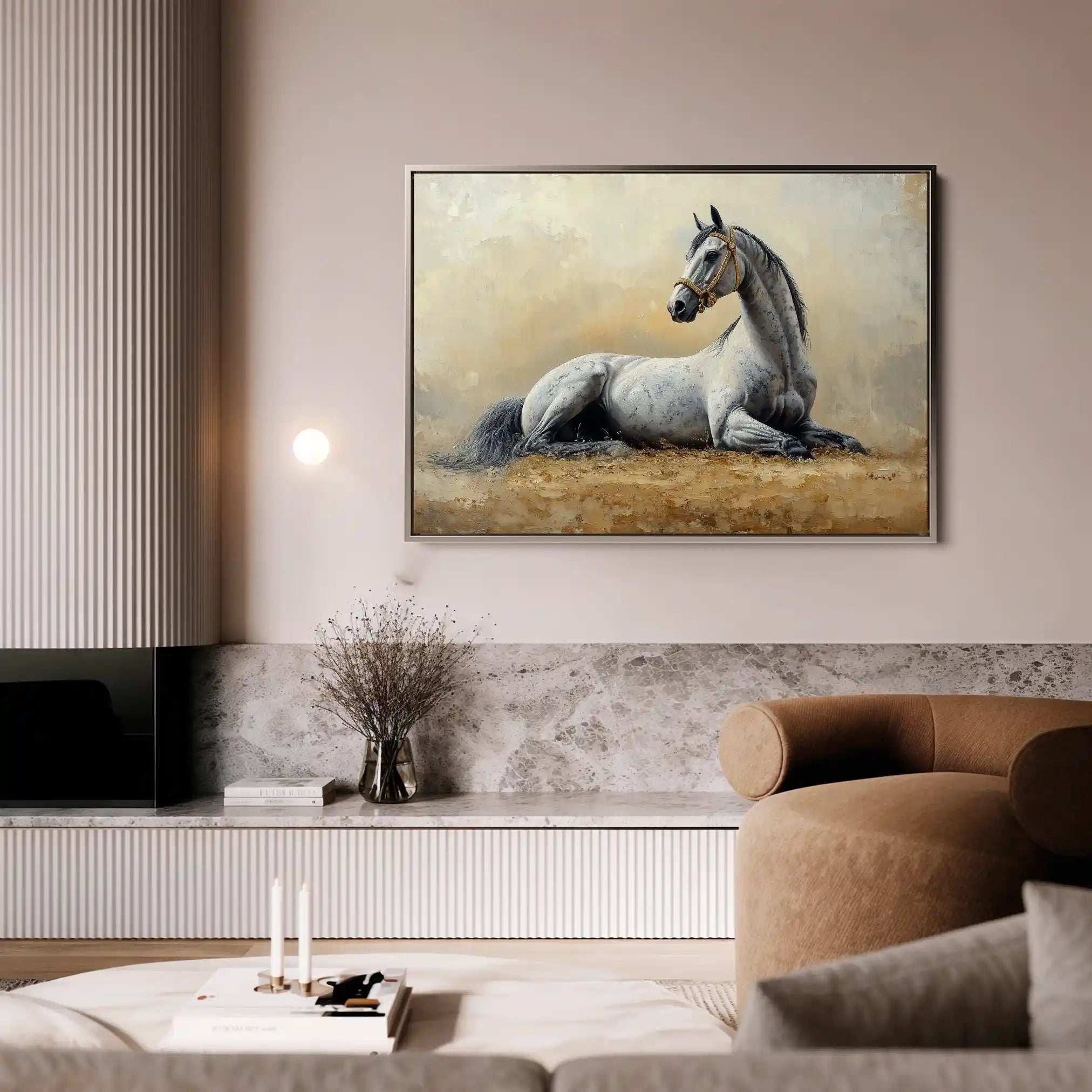 Horses 090 Canvas Art 60 x 40 cm / Black