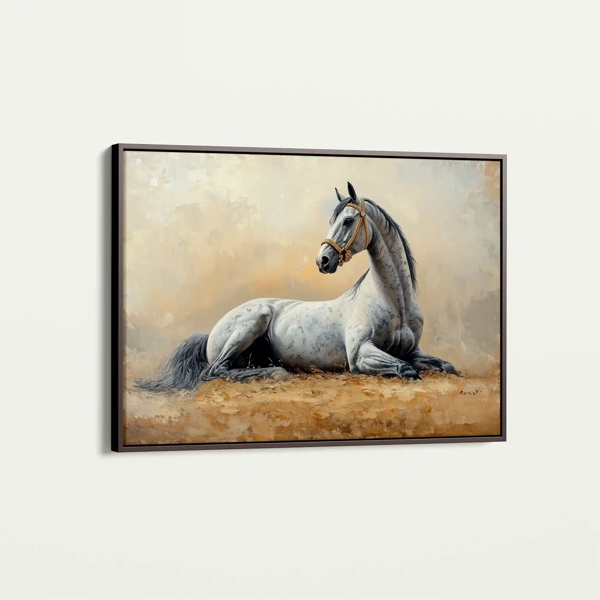 Horses 090 Canvas Art 60 x 40 cm / Black