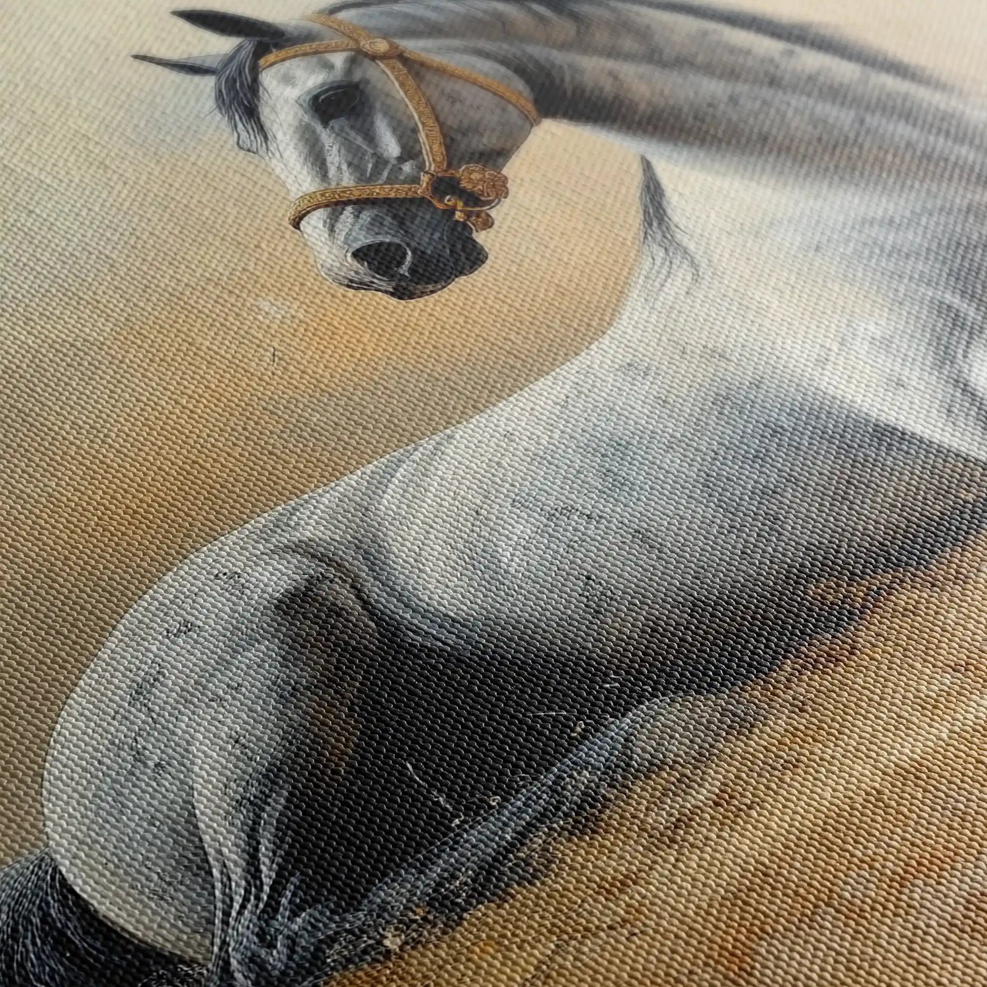 Horses 090 Canvas Art 60 x 40 cm / Black