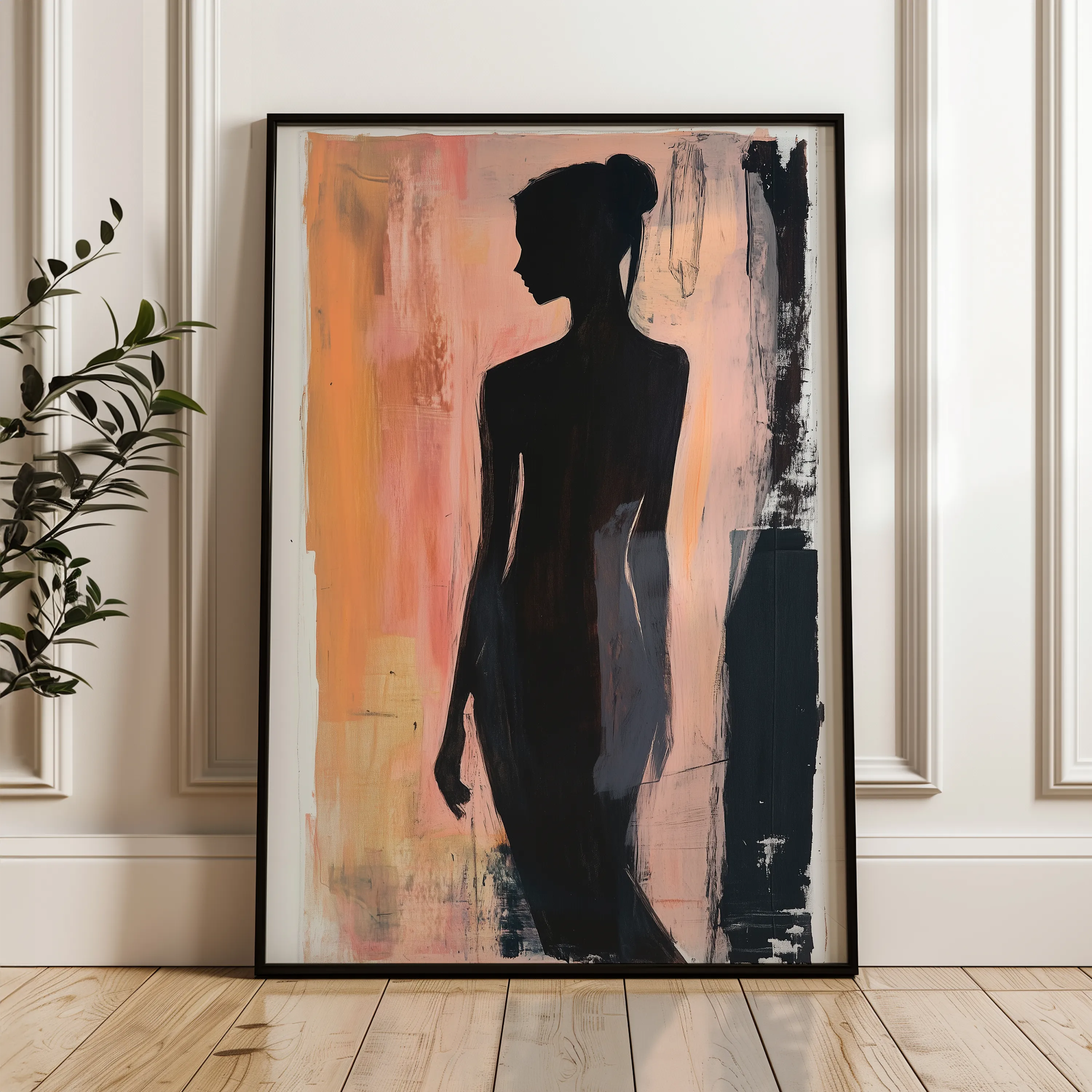 Portrait 090 Canvas Art 18" x 24" / 45 x 60 cm / Black