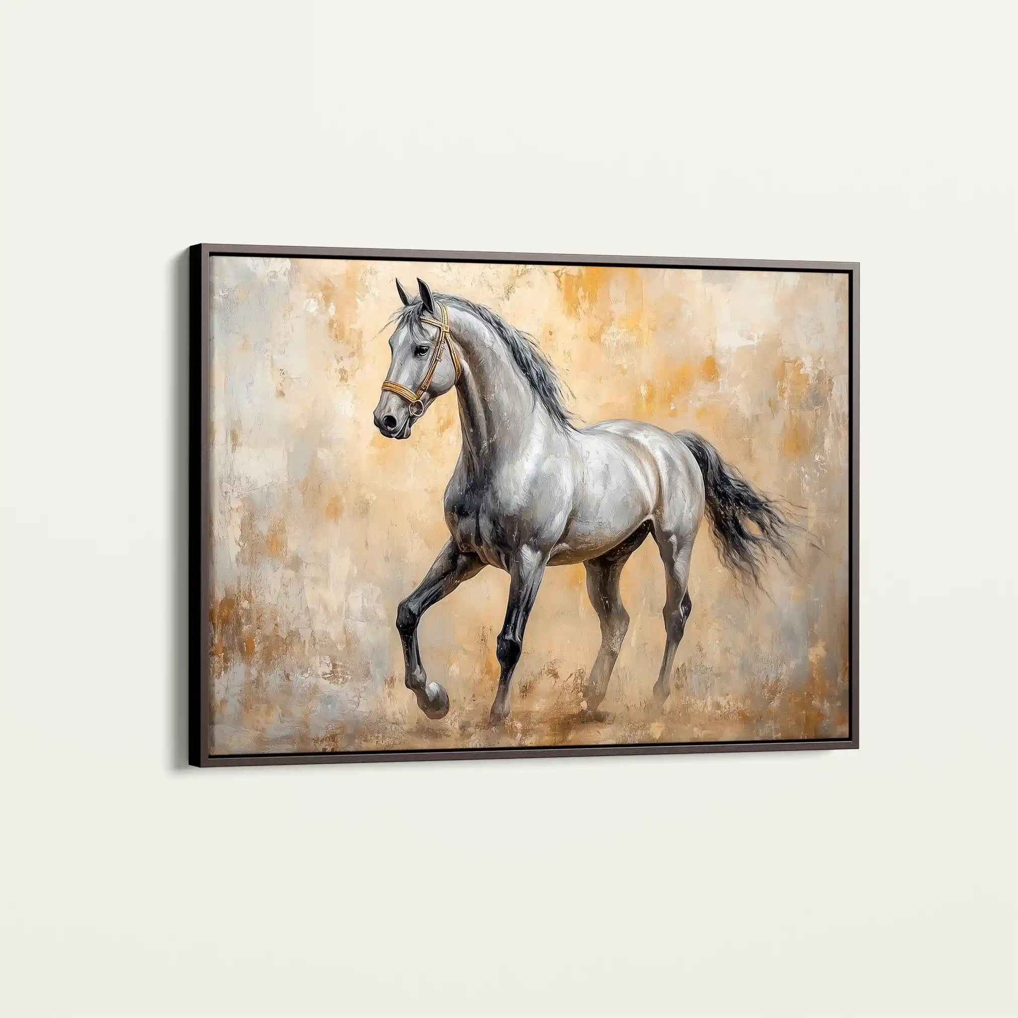 Horses 091 Canvas Art 60 x 40 cm / Black