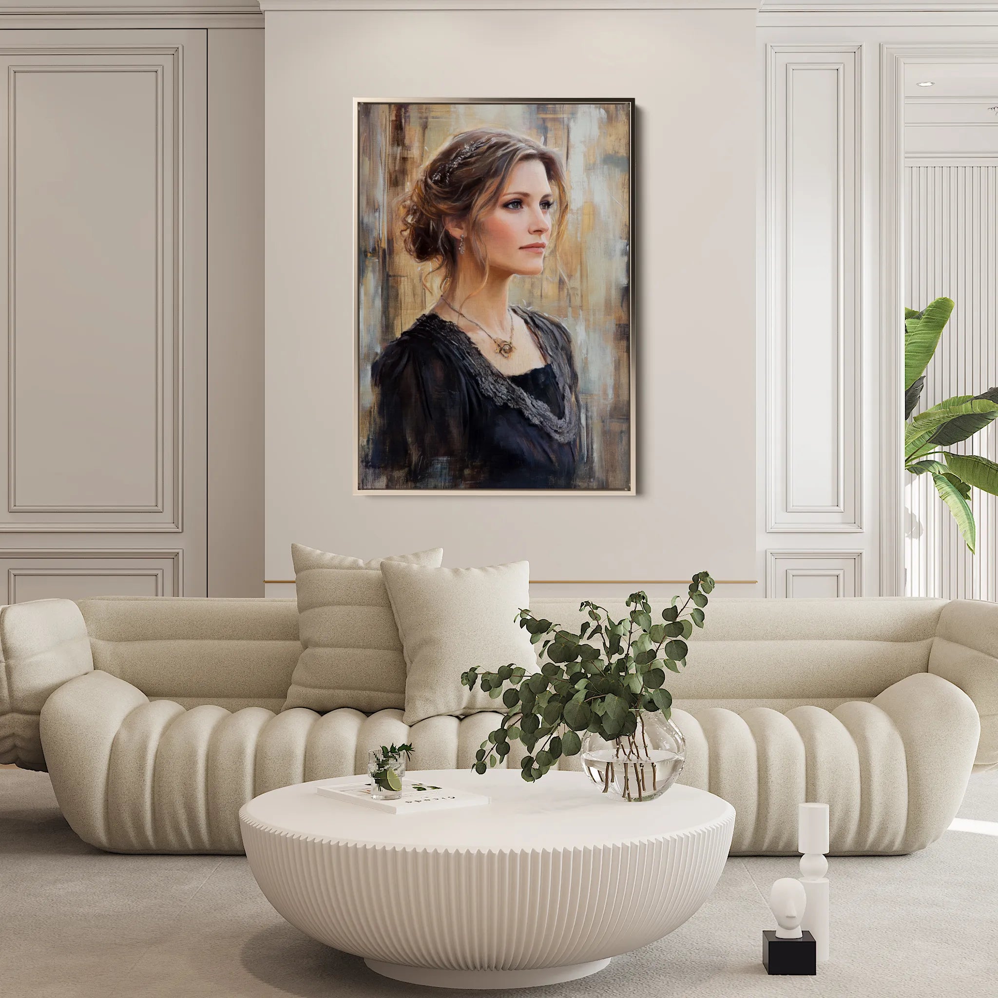 Portrait 091 Canvas Art 18" x 24" / 45 x 60 cm / Black