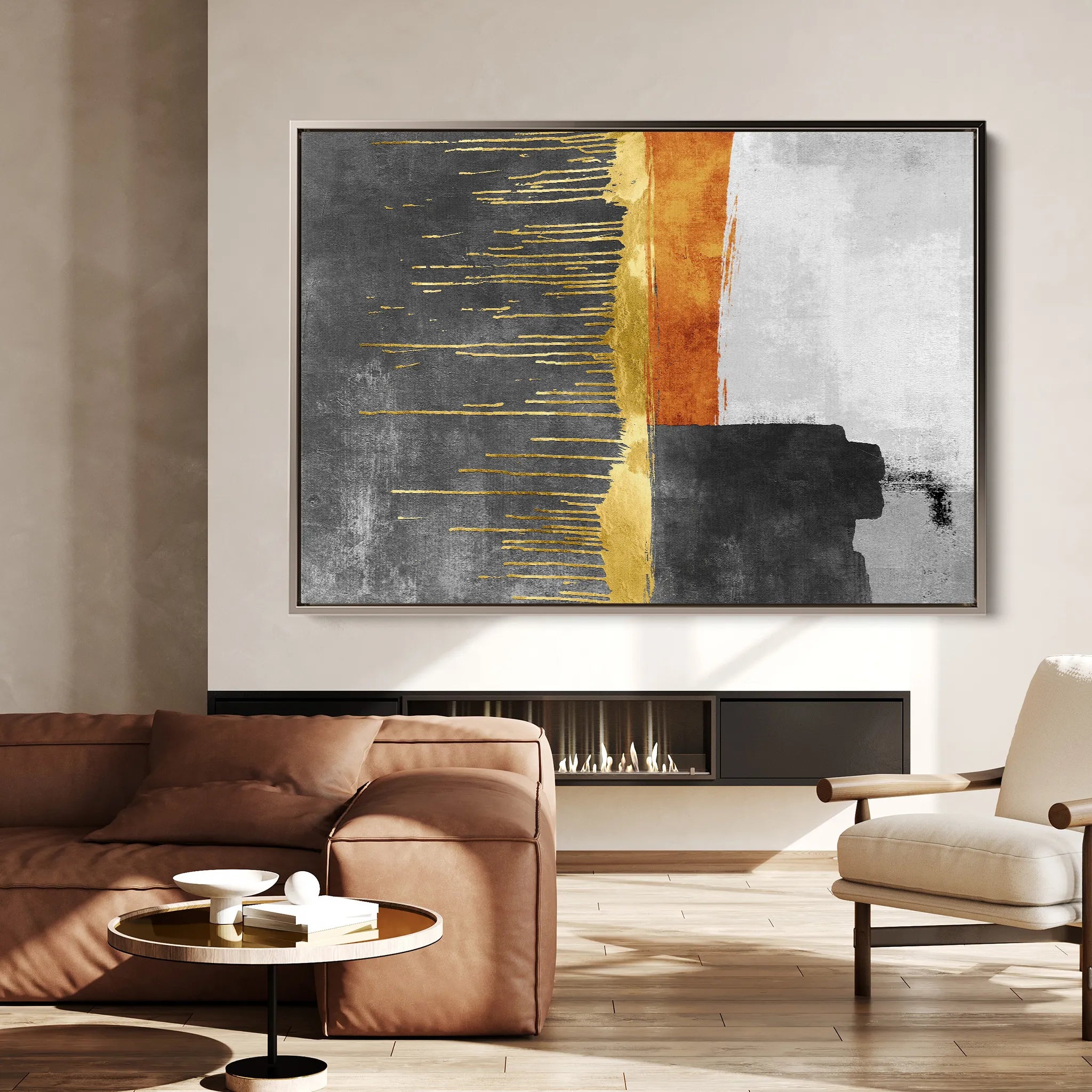 Abstract 092 Canvas Art 18" x 24" / 45 x 60 cm / Black