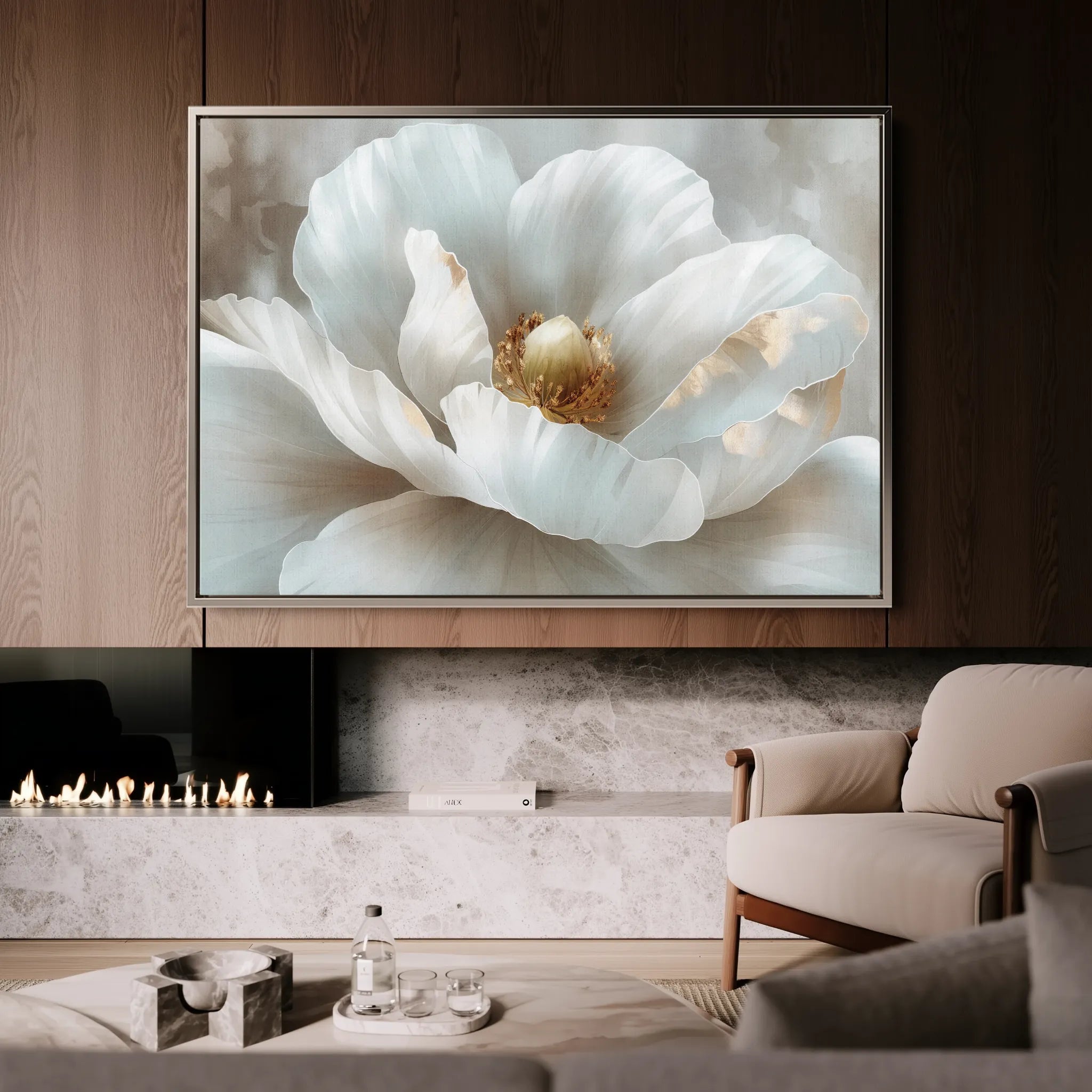 Floral 092 Canvas Art 18" x 24" / 45 x 60 cm / Black
