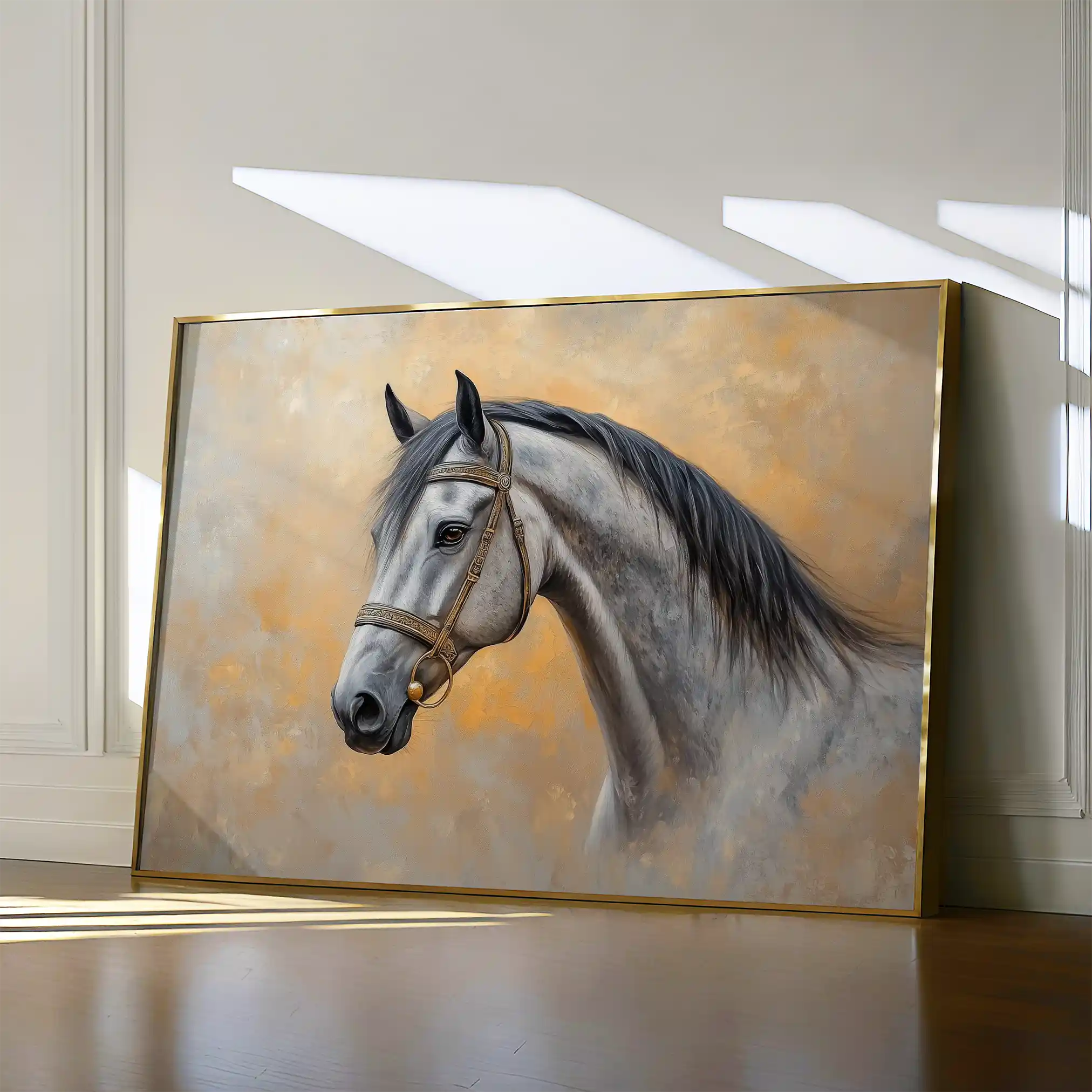Horses 092 Canvas Art 60 x 40 cm / Black
