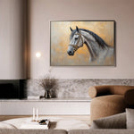 Horses 092 Canvas Art 60 x 40 cm / Black