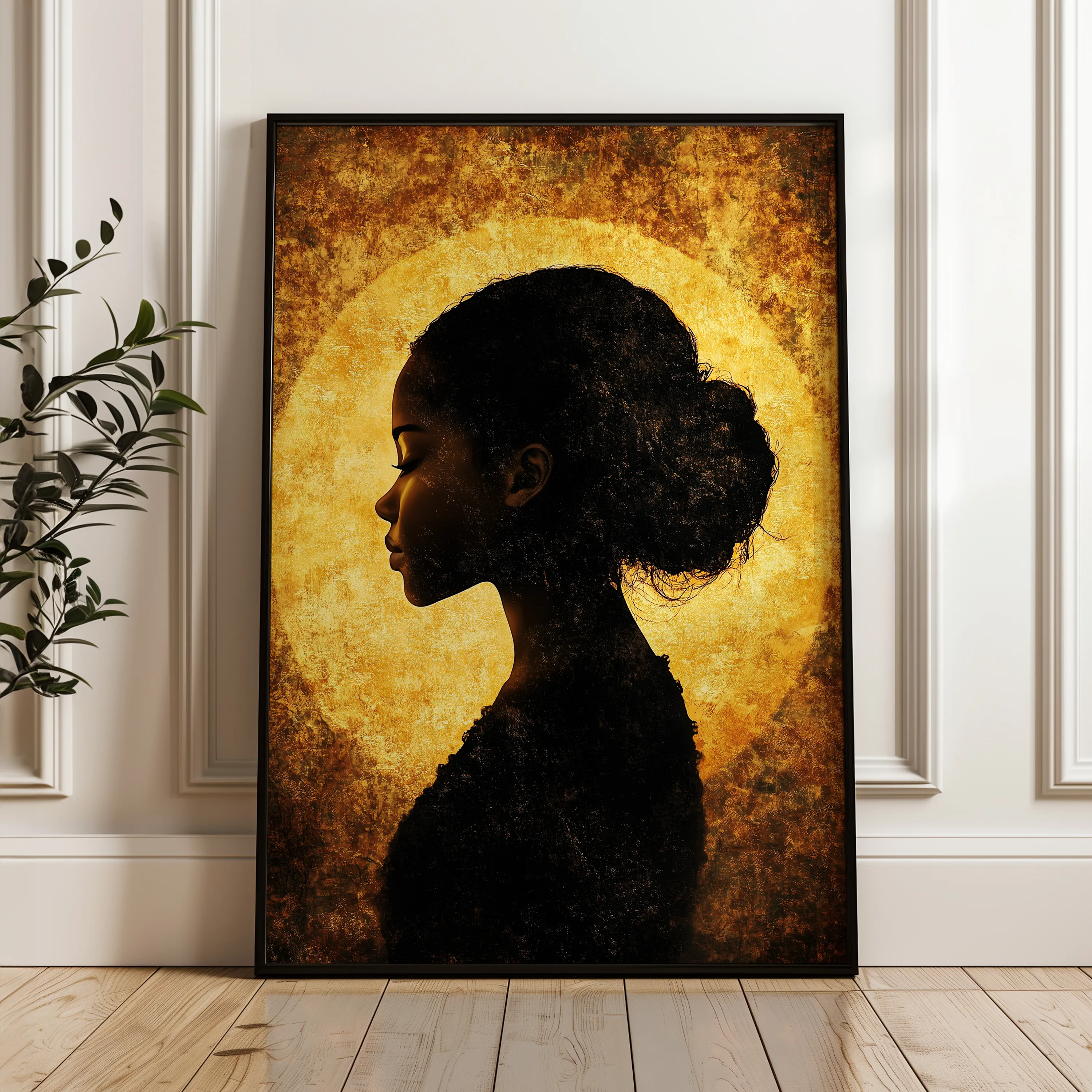 Portrait 092 Canvas Art 18" x 24" / 45 x 60 cm / Black