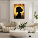 Portrait 092 Canvas Art 18" x 24" / 45 x 60 cm / Black