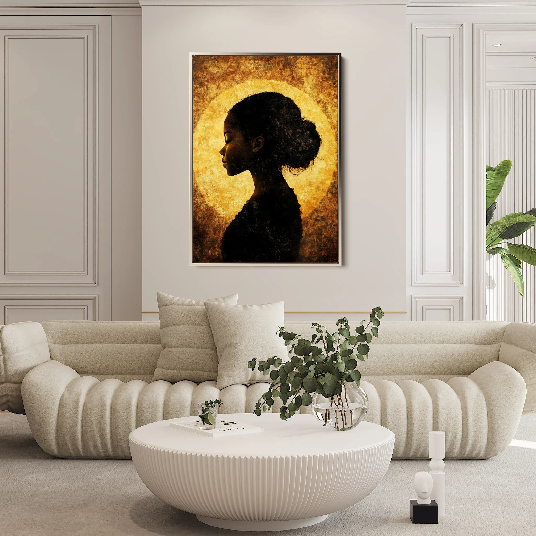 Portrait 092 Canvas Art 18" x 24" / 45 x 60 cm / Black