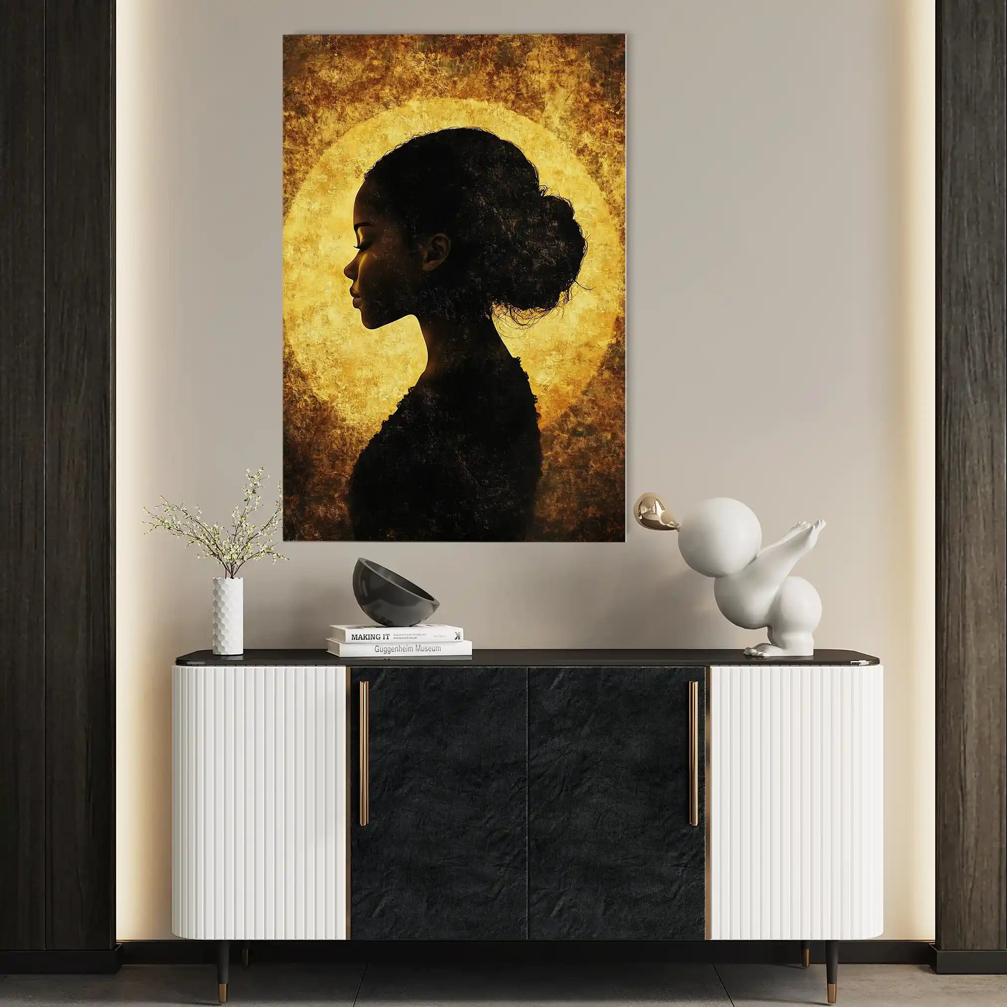 Portrait 092 Canvas Art 60 x 40 cm / Black