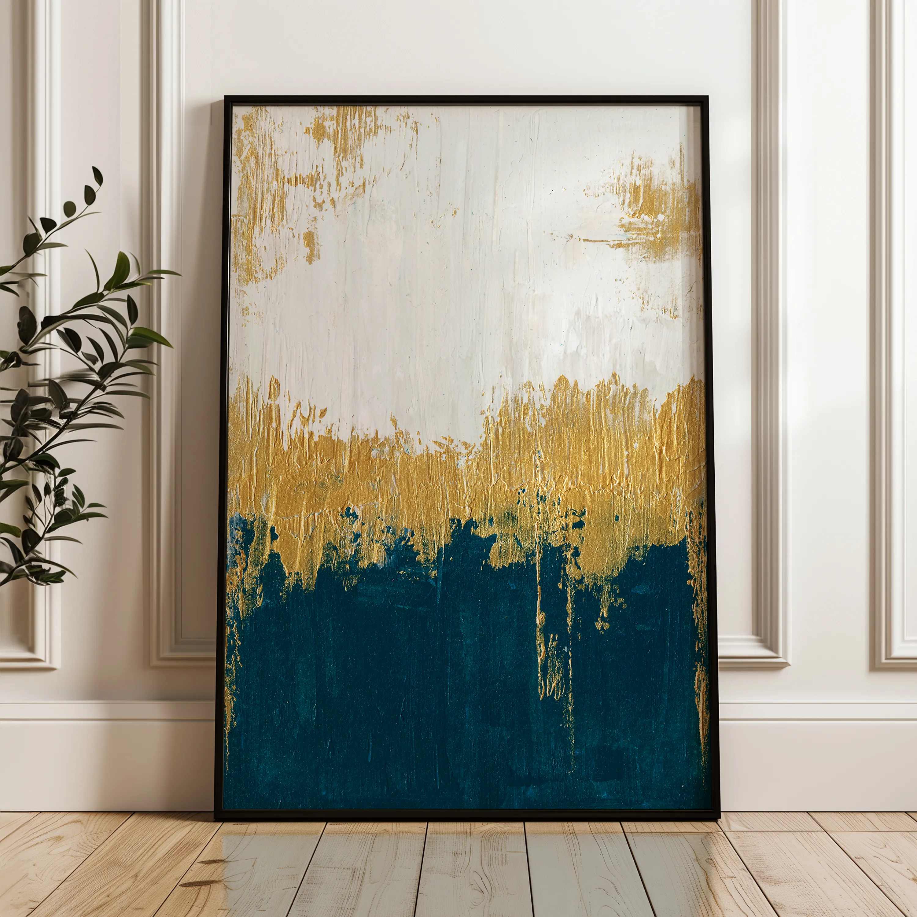 Abstract 093 Canvas Art 18" x 24" / 45 x 60 cm / Black