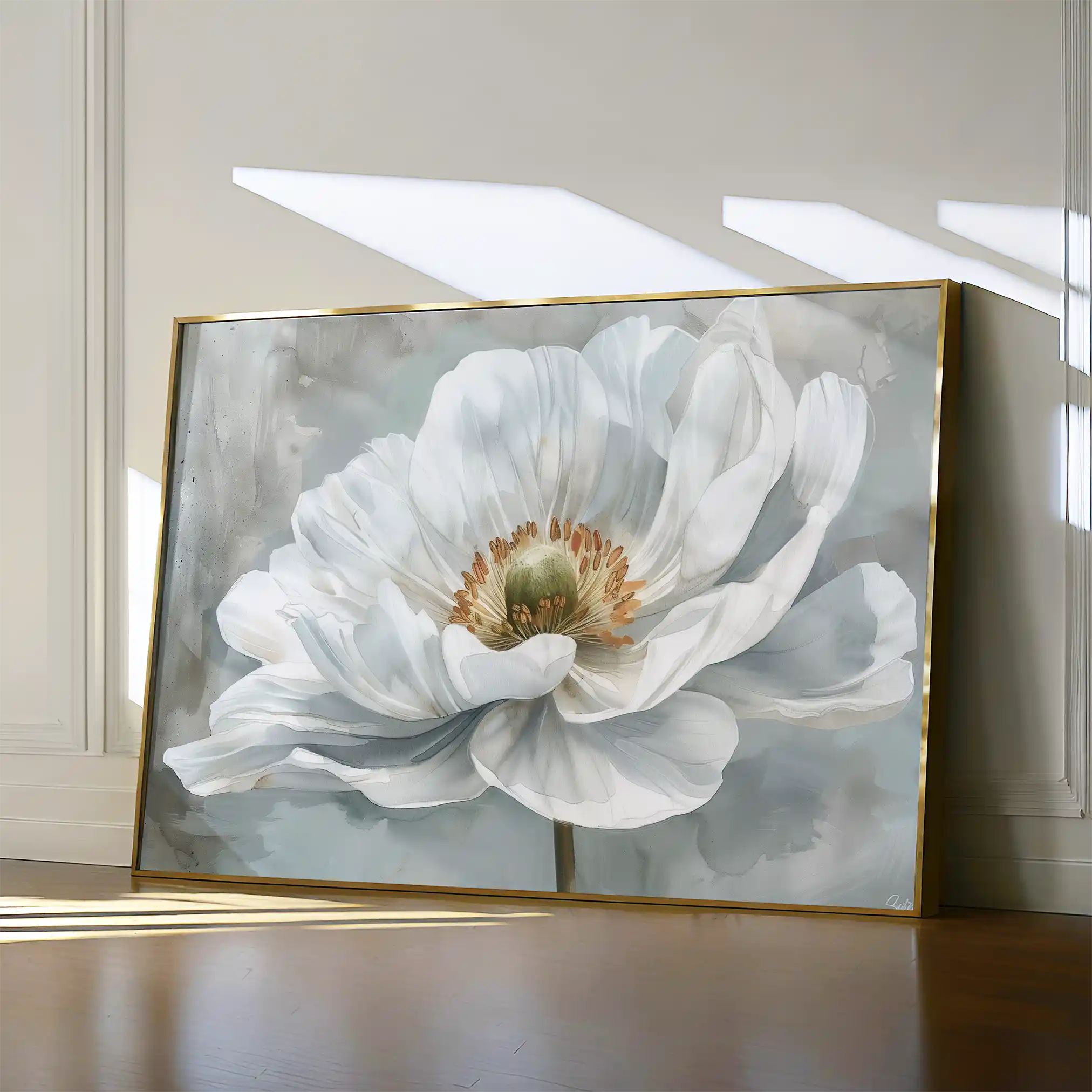 Floral 093 Canvas Art 18" x 24" / 45 x 60 cm / Black