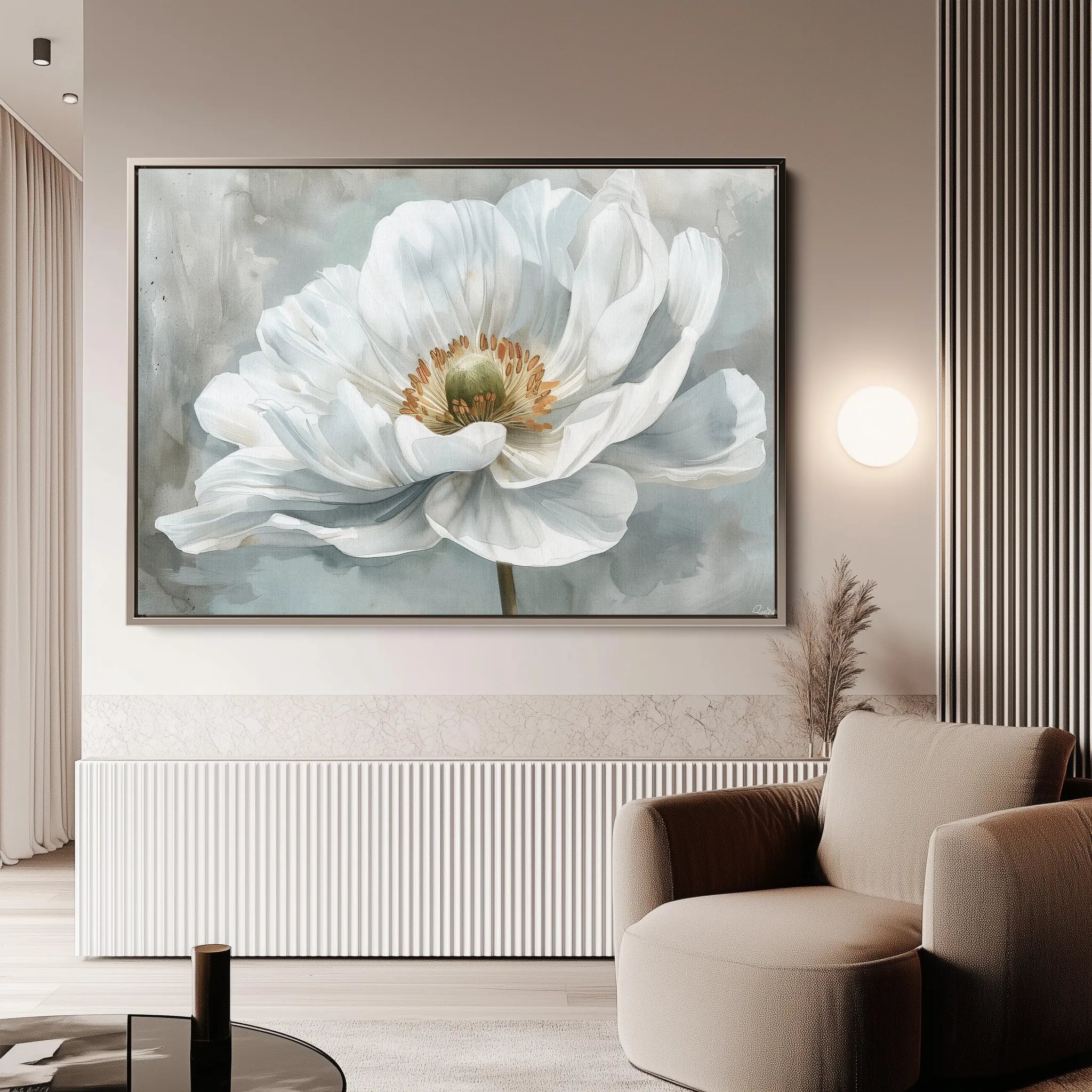 Floral 093 Canvas Art 18" x 24" / 45 x 60 cm / Black