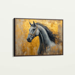 Horses 093 Canvas Art 18" x 24" / 45 x 60 cm / Black