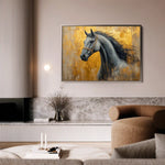 Horses 093 Canvas Art 60 x 40 cm / Black