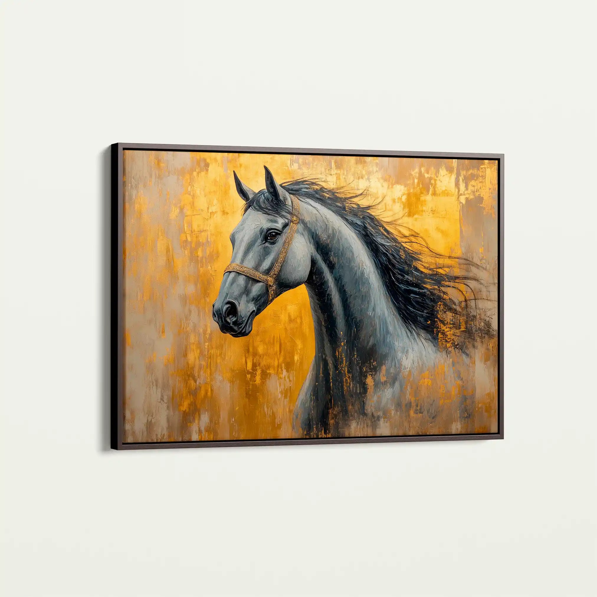 Horses 093 Canvas Art 60 x 40 cm / Black