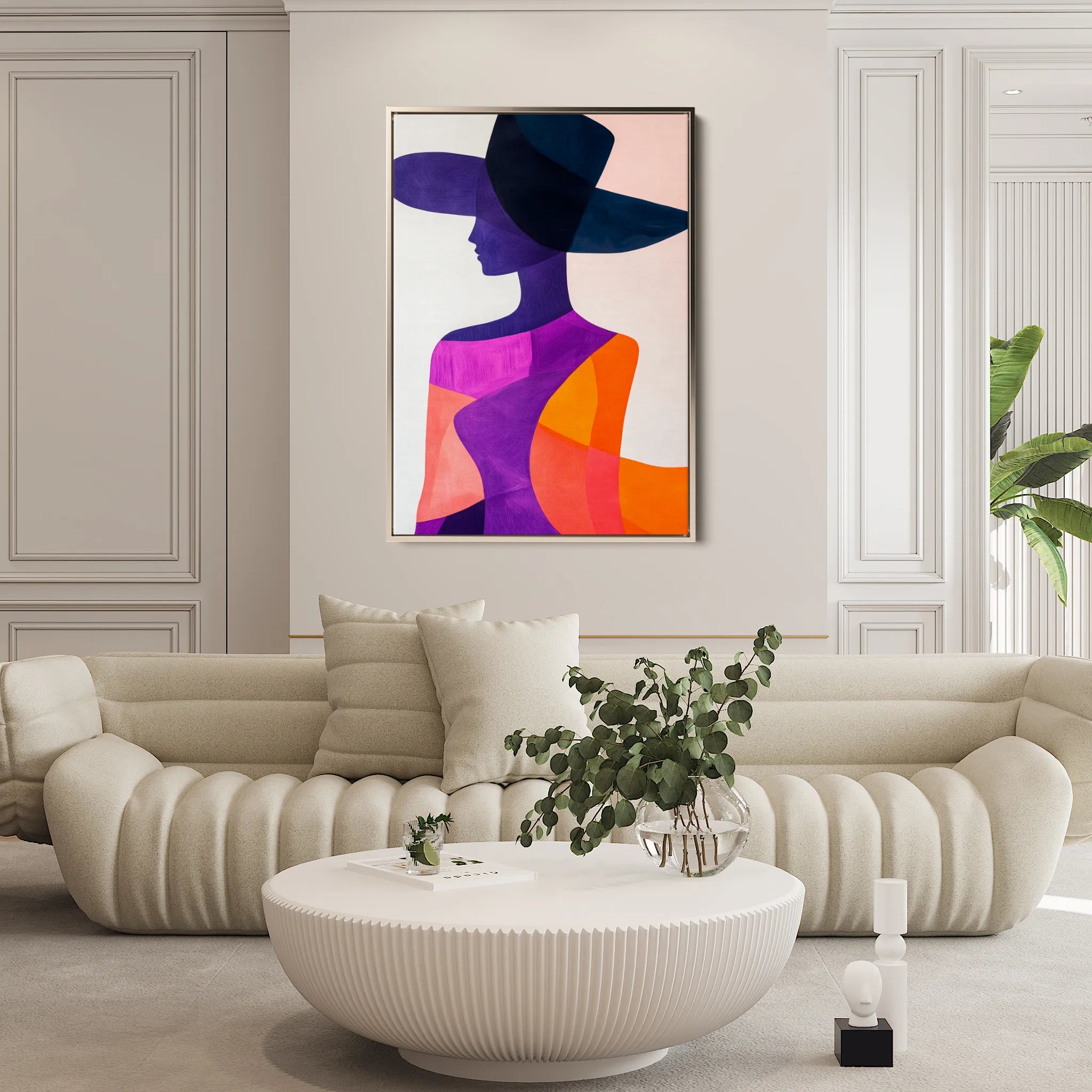 Portrait 093 Canvas Art 18" x 24" / 45 x 60 cm / Black