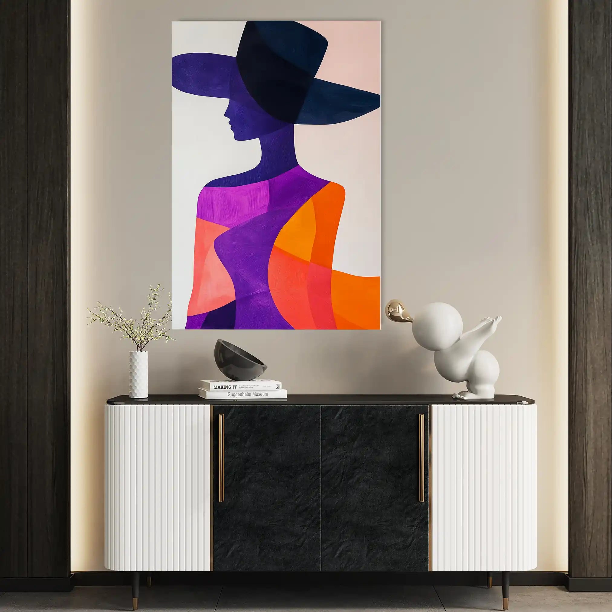 Portrait 093 Canvas Art 60 x 40 cm / Black