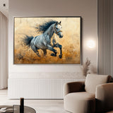 Horses 094 Canvas Art 18" x 24" / 45 x 60 cm / Black