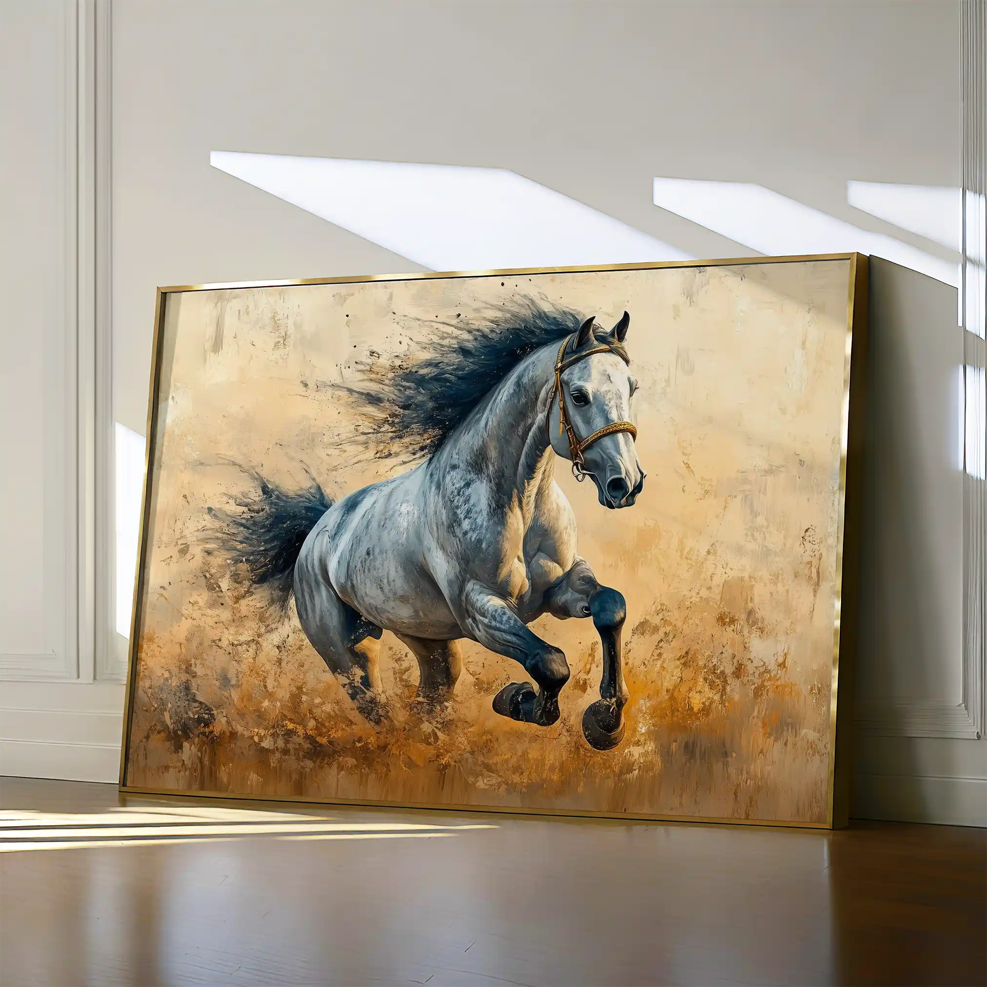 Horses 094 Canvas Art 60 x 40 cm / Black