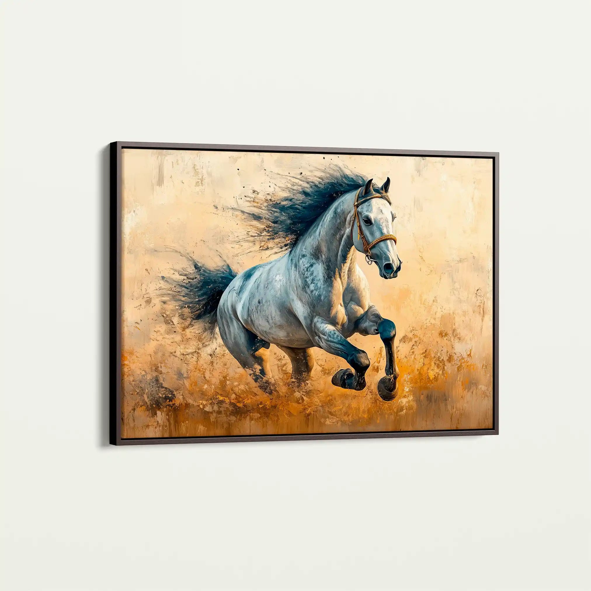 Horses 094 Canvas Art 60 x 40 cm / Black