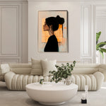 Portrait 094 Canvas Art 18" x 24" / 45 x 60 cm / Black