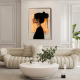 Portrait 094 Canvas Art 18" x 24" / 45 x 60 cm / Black
