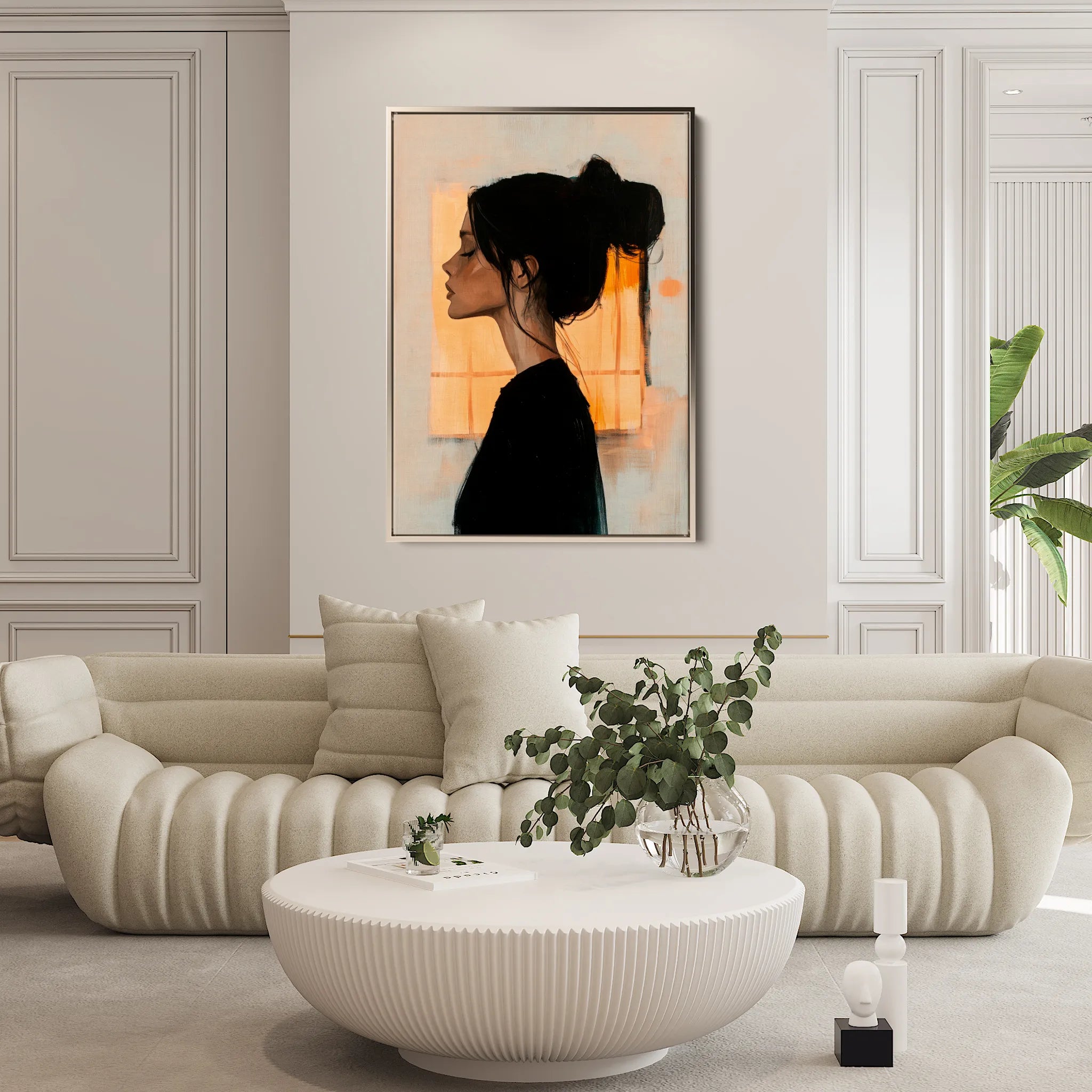 Portrait 094 Canvas Art 18" x 24" / 45 x 60 cm / Black