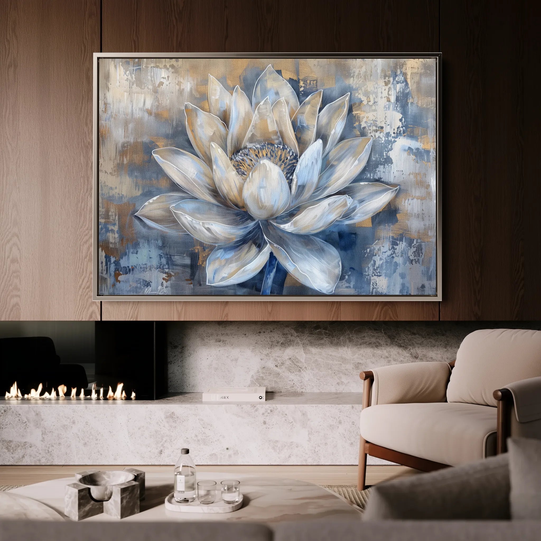 Floral 095 Canvas Art 18" x 24" / 45 x 60 cm / Black