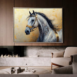 Horses 095 Canvas Art 18" x 24" / 45 x 60 cm / Black