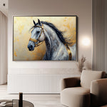 Horses 095 Canvas Art 18" x 24" / 45 x 60 cm / Black