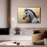 Horses 095 Canvas Art 18" x 24" / 45 x 60 cm / Black