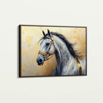 Horses 095 Canvas Art 18" x 24" / 45 x 60 cm / Black