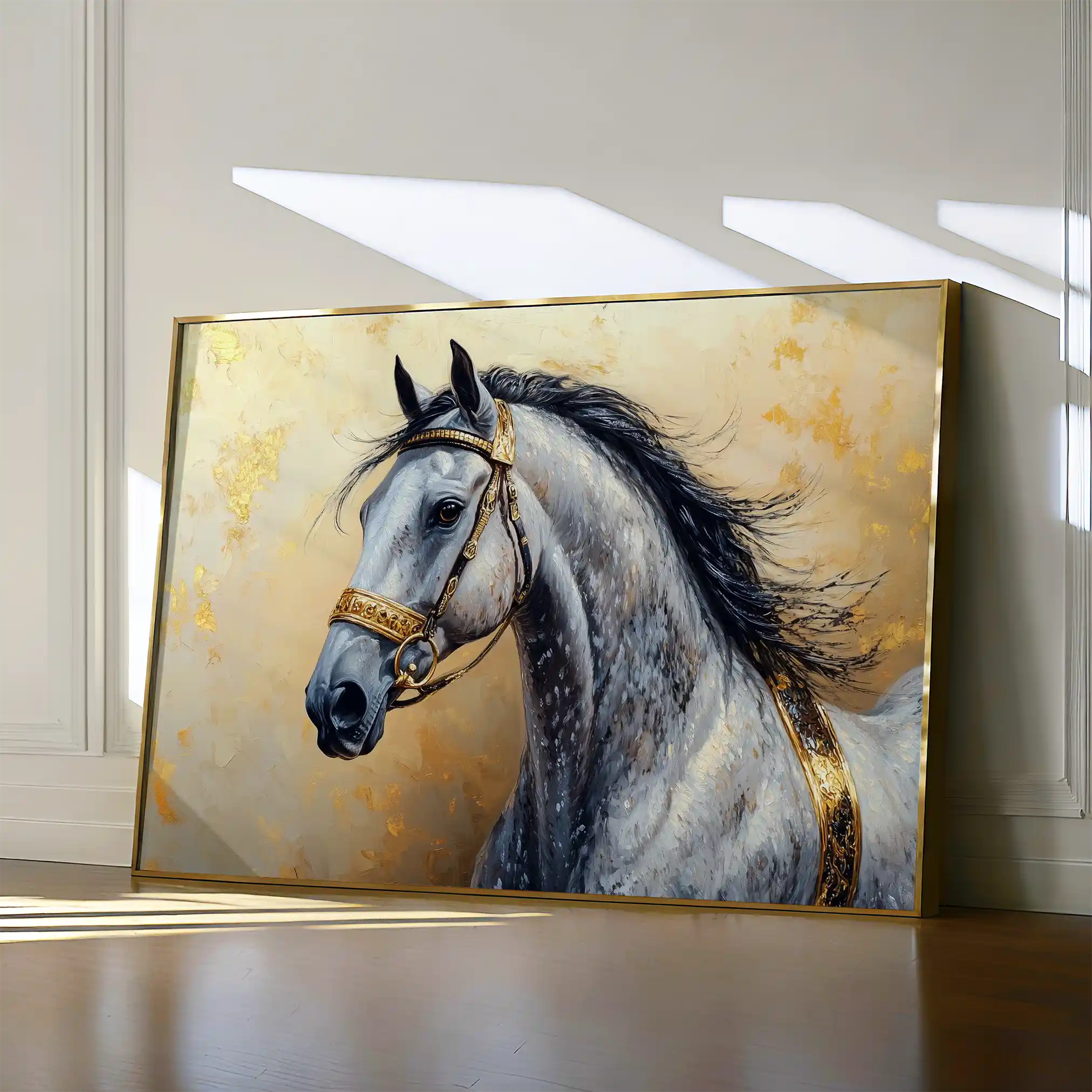 Horses 095 Canvas Art 60 x 40 cm / Black