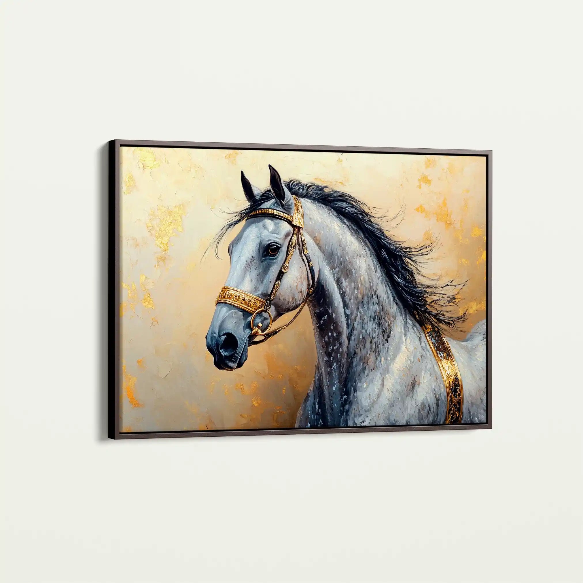 Horses 095 Canvas Art 60 x 40 cm / Black