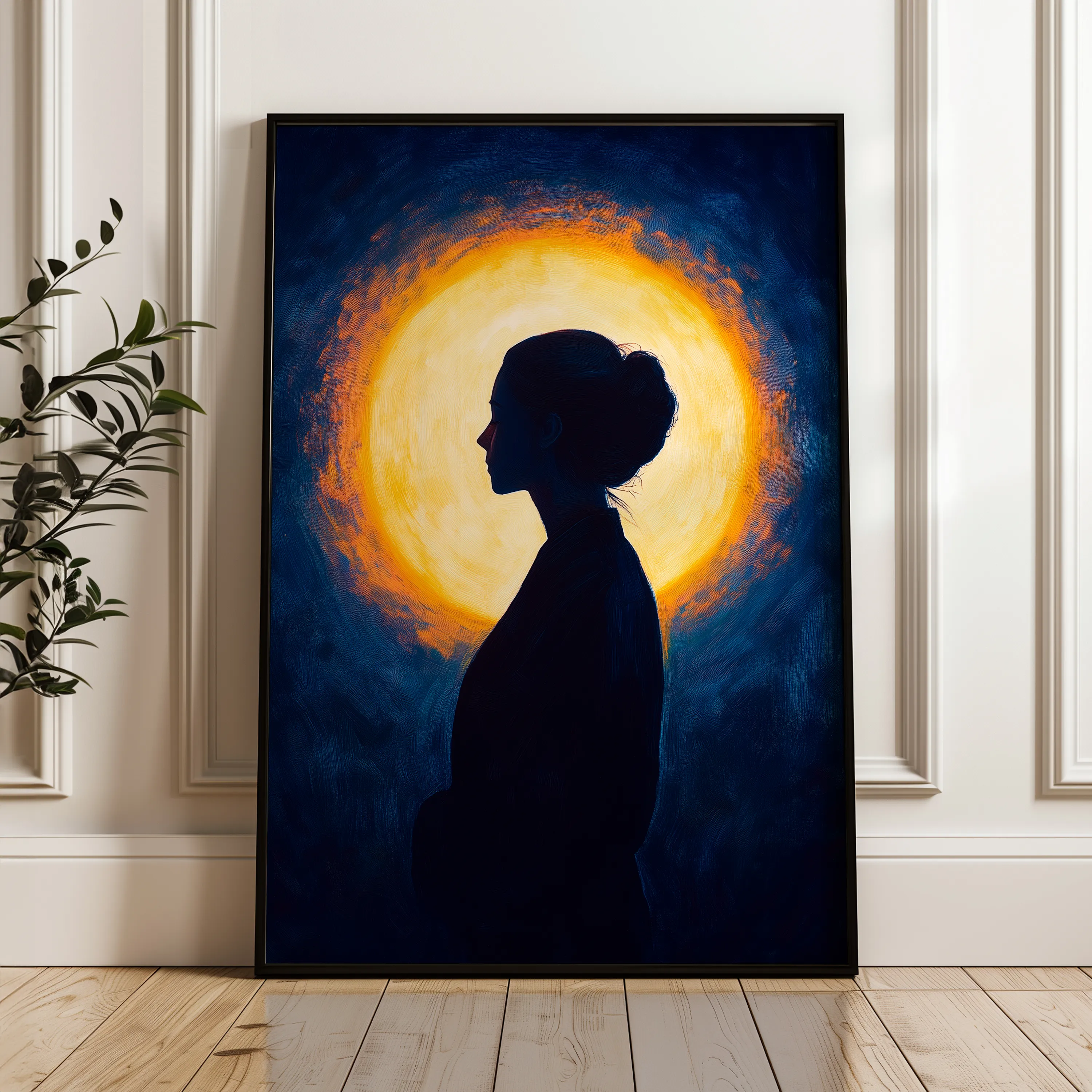 Portrait 095 Canvas Art 18" x 24" / 45 x 60 cm / Black