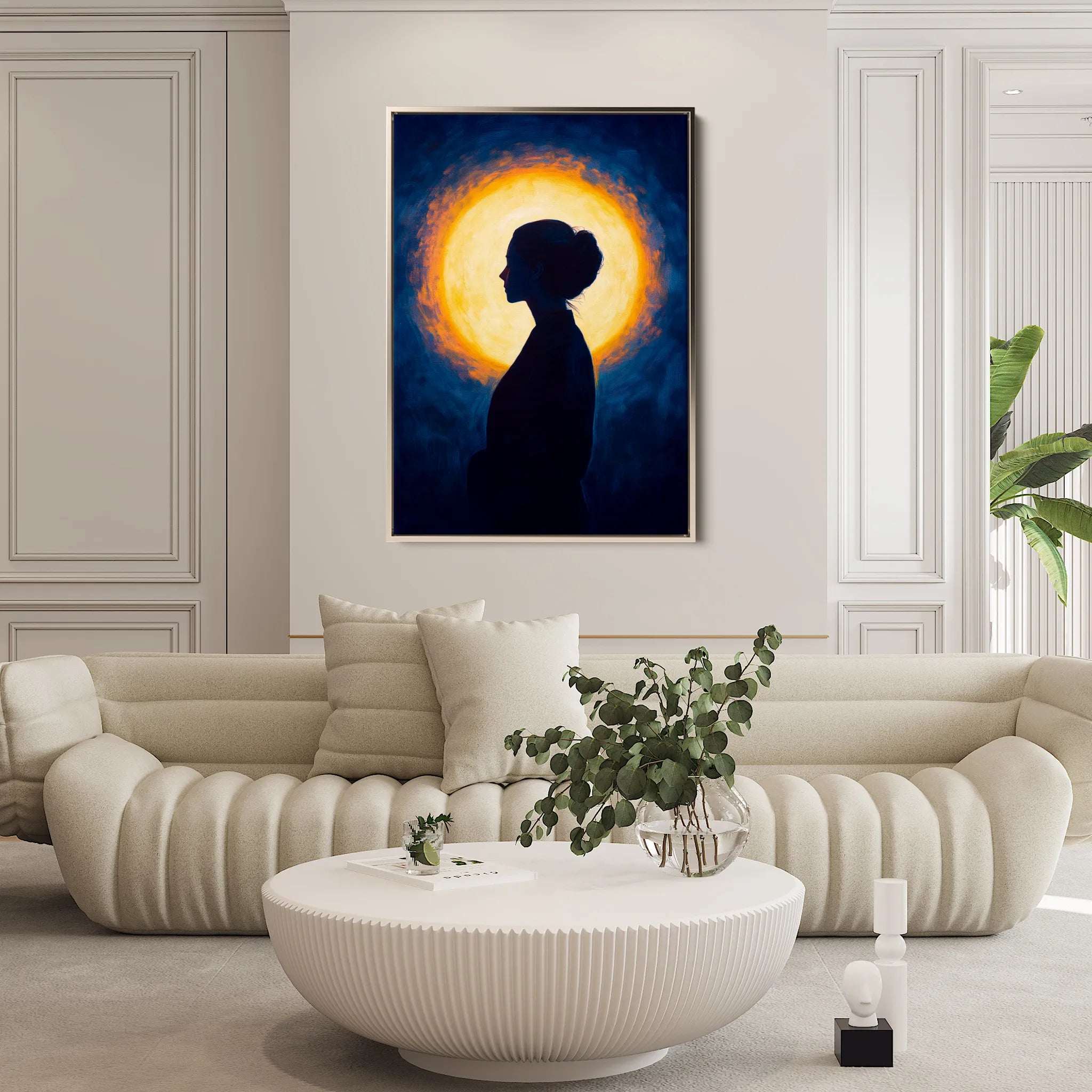 Portrait 095 Canvas Art 18" x 24" / 45 x 60 cm / Black