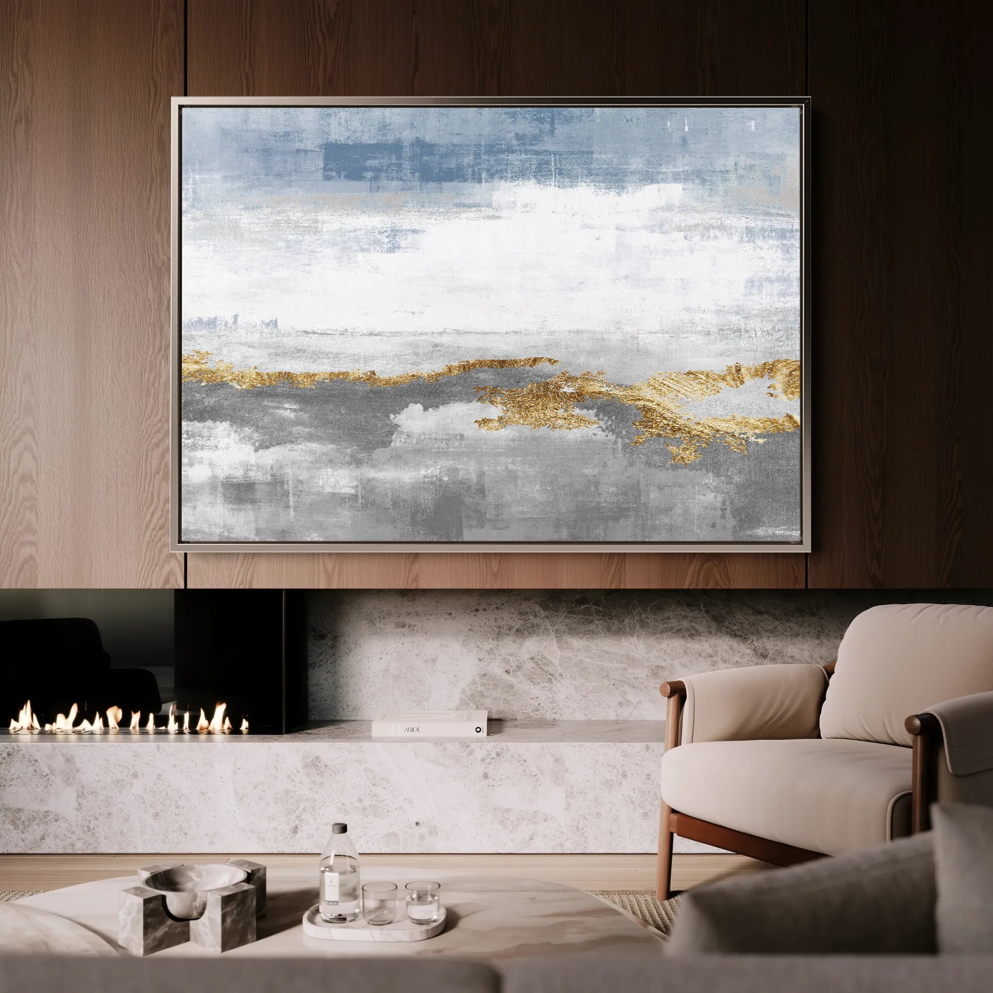 Abstract 096 Canvas Art 18" x 24" / 45 x 60 cm / Black