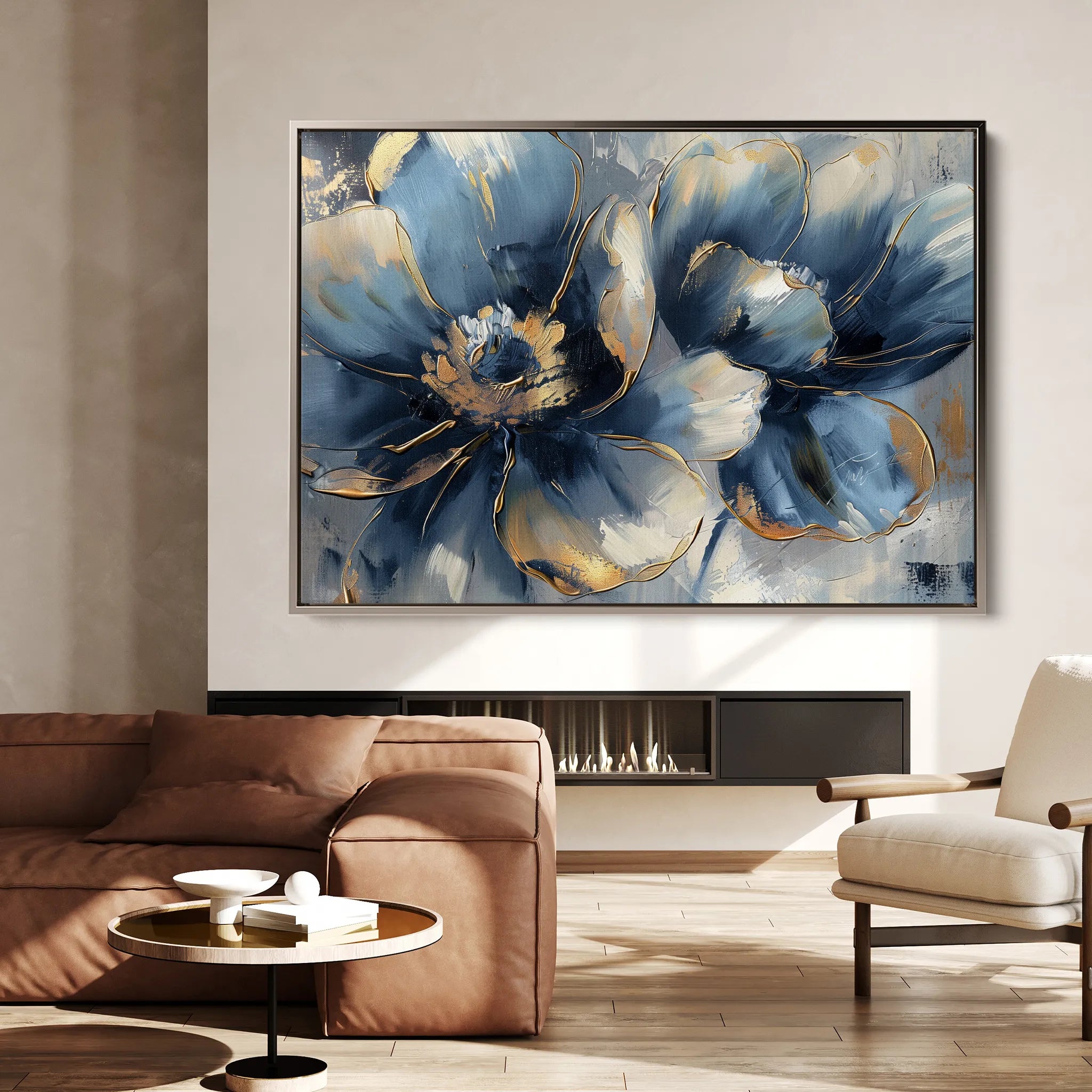 Floral 096 Canvas Art 18" x 24" / 45 x 60 cm / Black