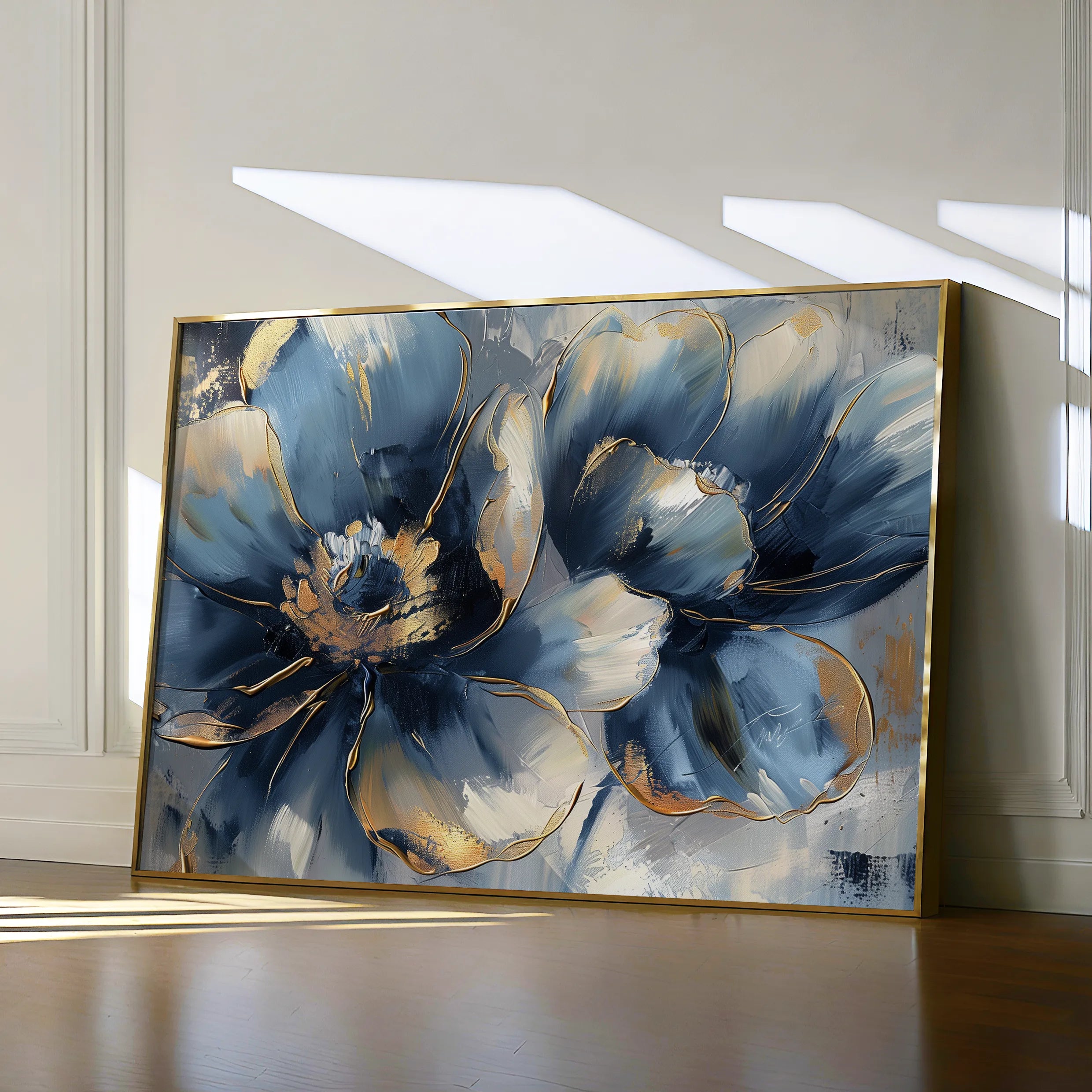 Floral 096 Canvas Art 18" x 24" / 45 x 60 cm / Black