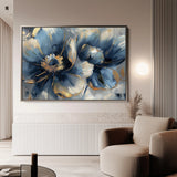 Floral 096 Canvas Art 18" x 24" / 45 x 60 cm / Black