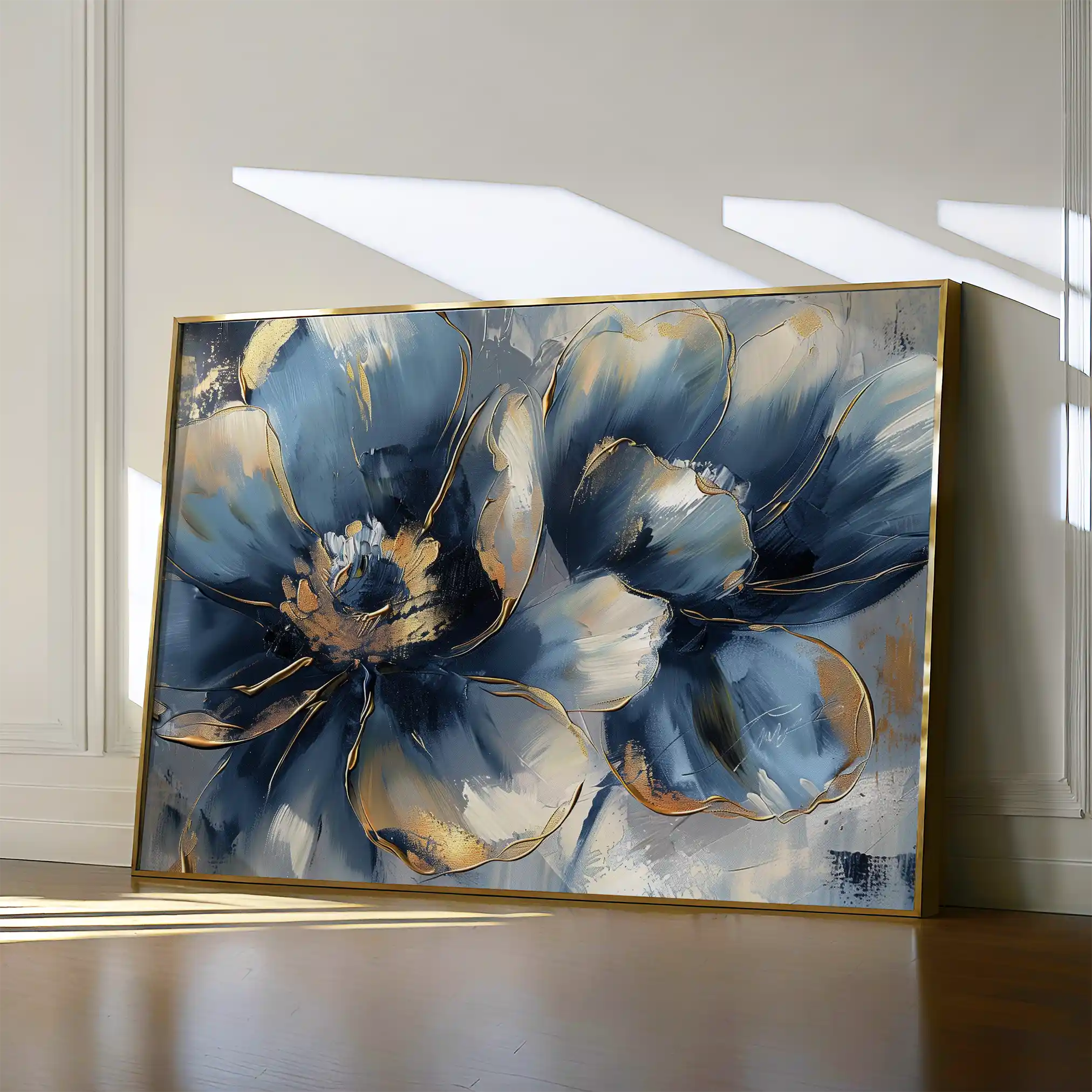 Floral 096 Canvas Art 60 x 40 cm / Black