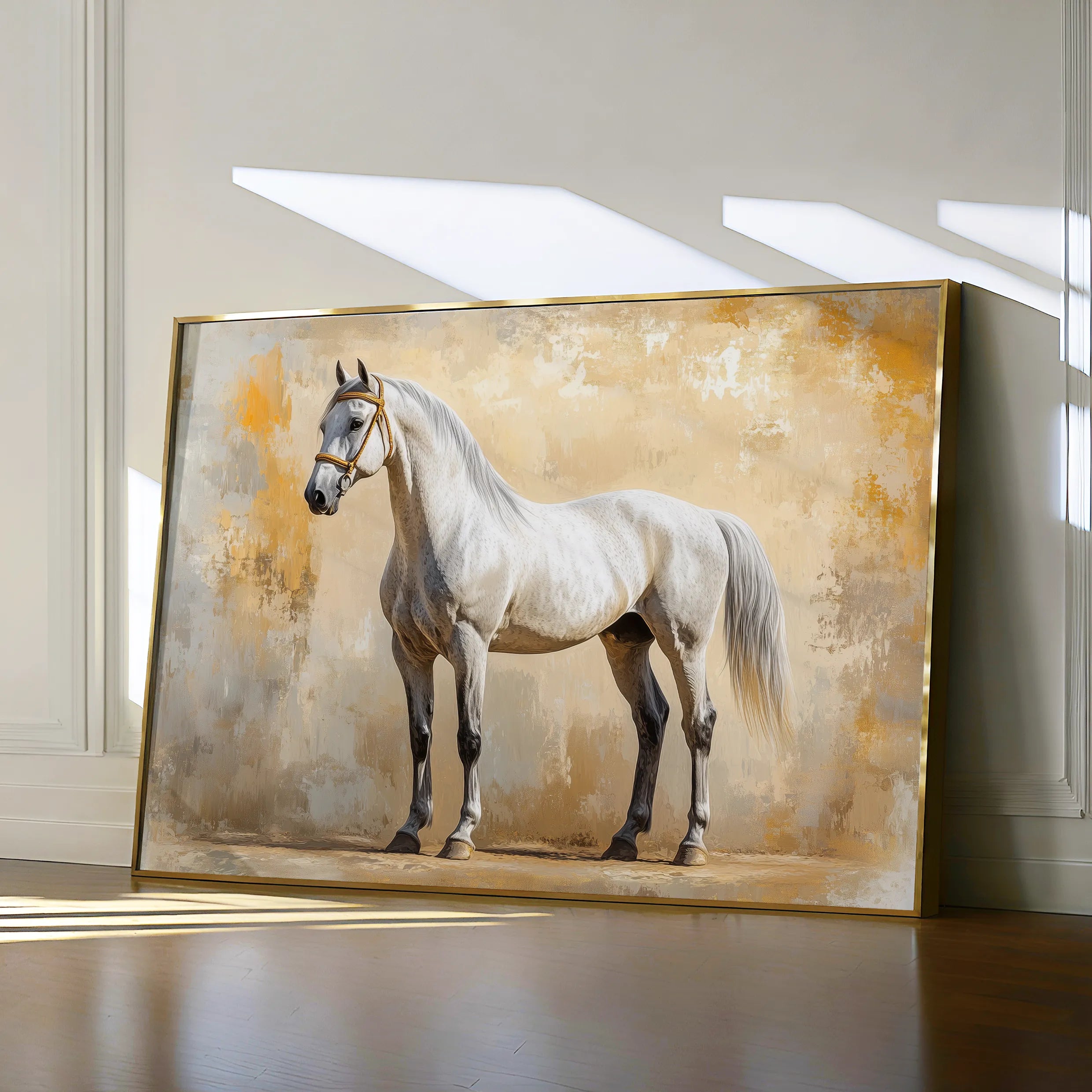 Horses 096 Canvas Art 18" x 24" / 45 x 60 cm / Black