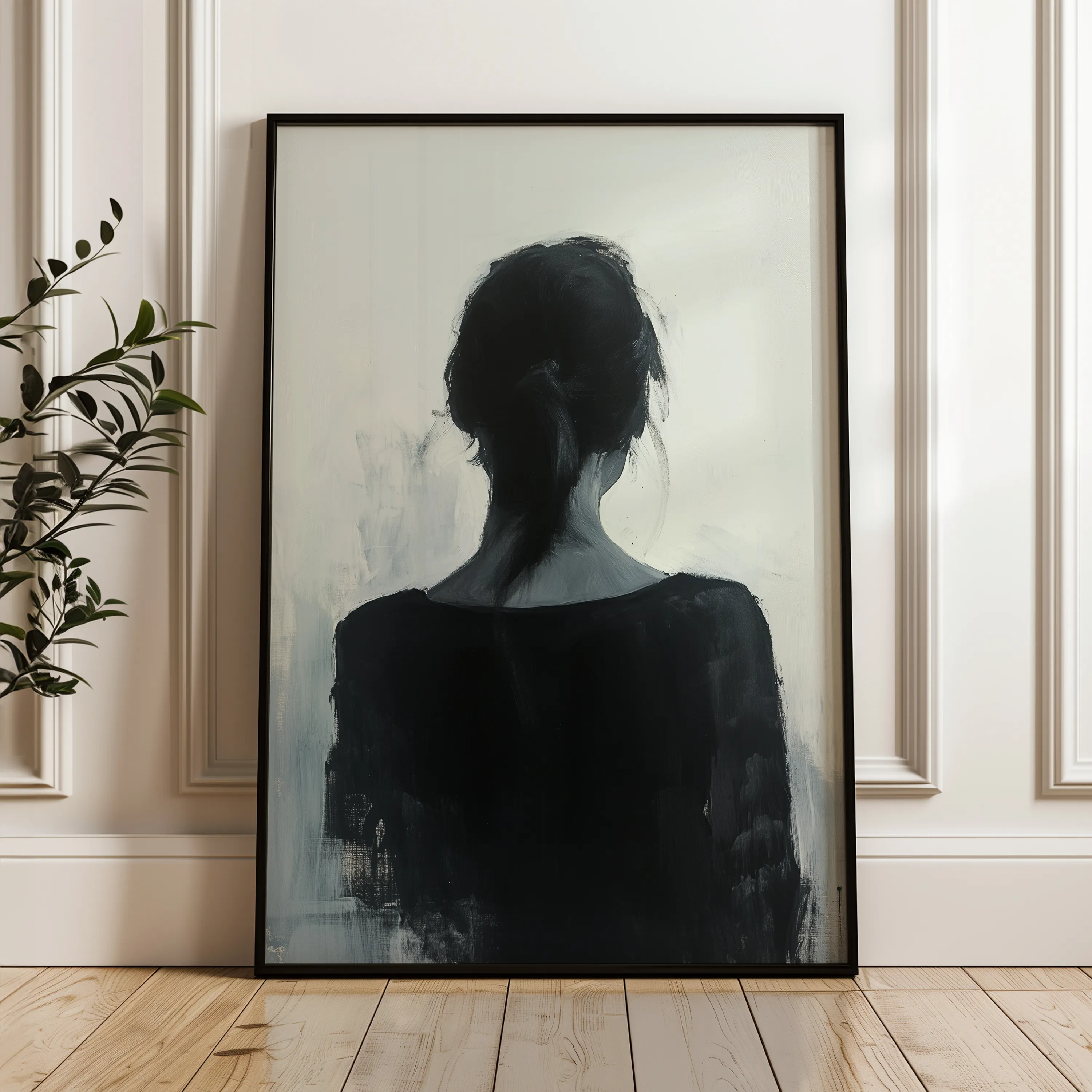 Portrait 096 Canvas Art 18" x 24" / 45 x 60 cm / Black