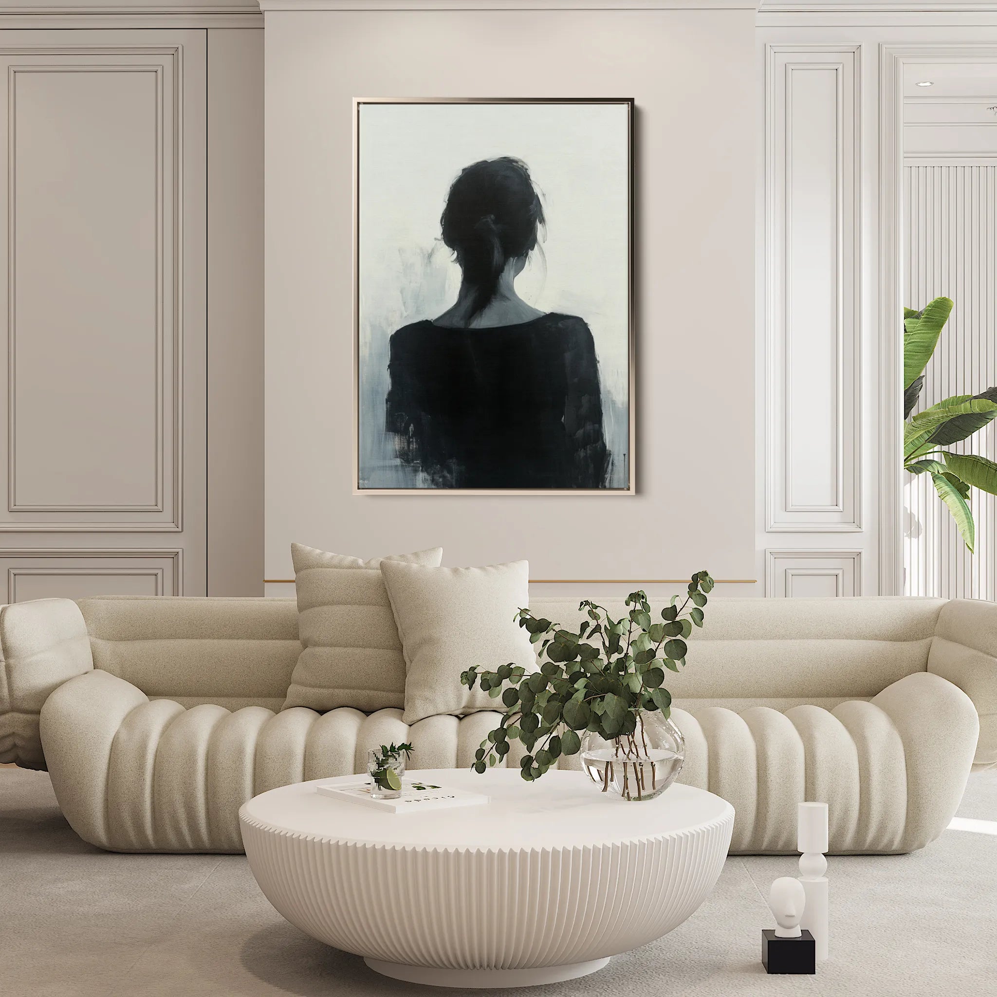 Portrait 096 Canvas Art 18" x 24" / 45 x 60 cm / Black