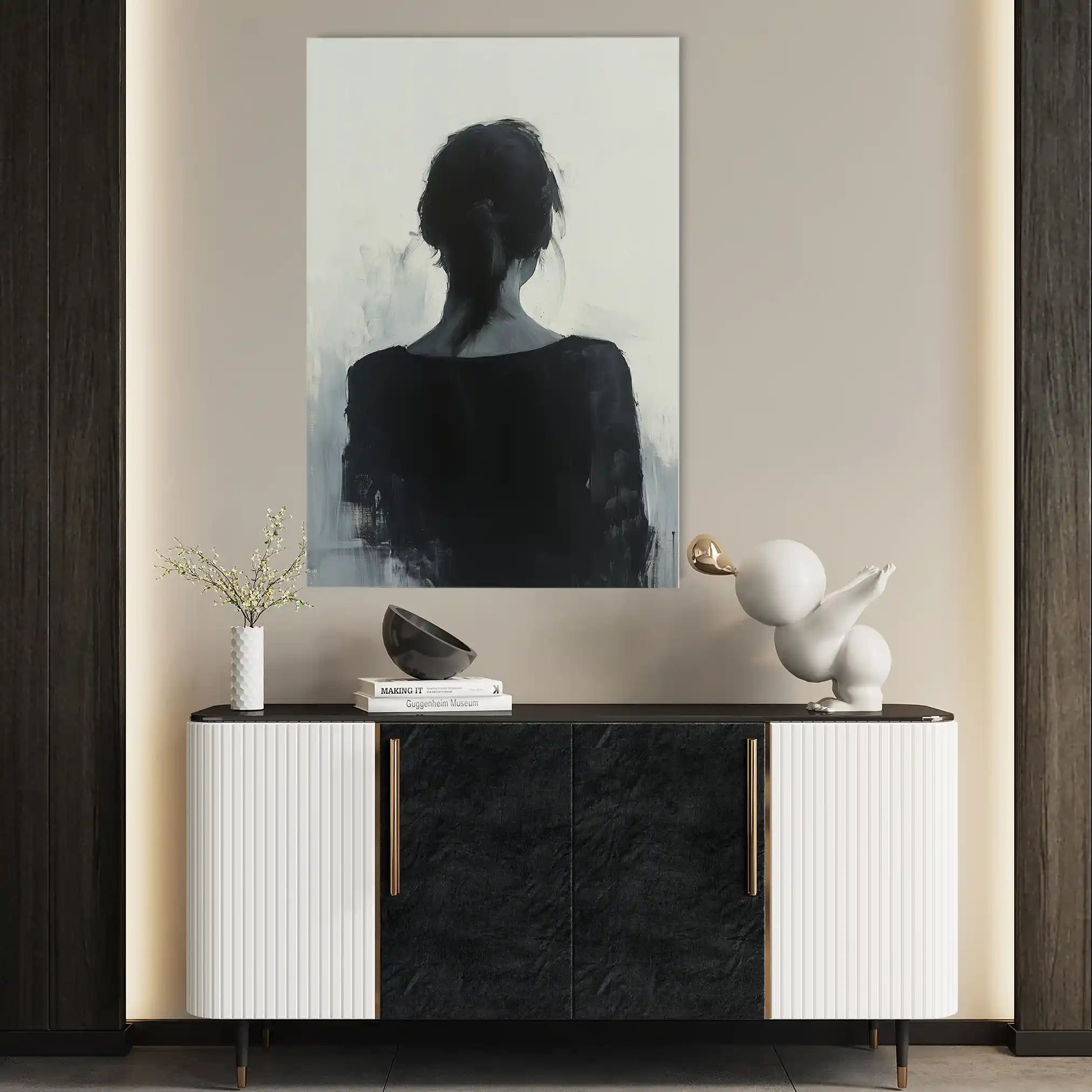 Portrait 096 Canvas Art 60 x 40 cm / Black