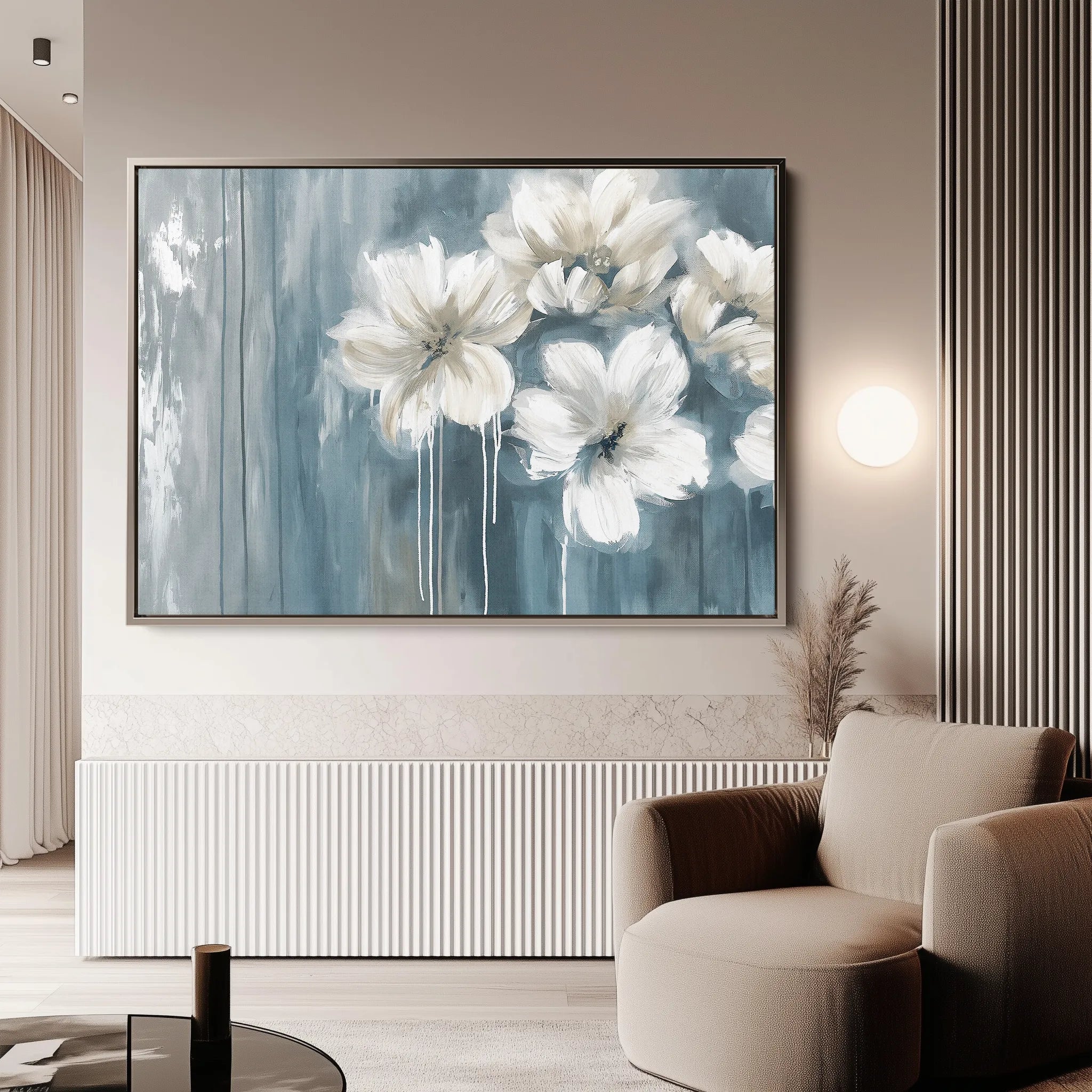 Floral 097 Canvas Art 18" x 24" / 45 x 60 cm / Black