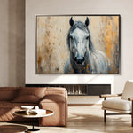 Horses 097 Canvas Art 18" x 24" / 45 x 60 cm / Black