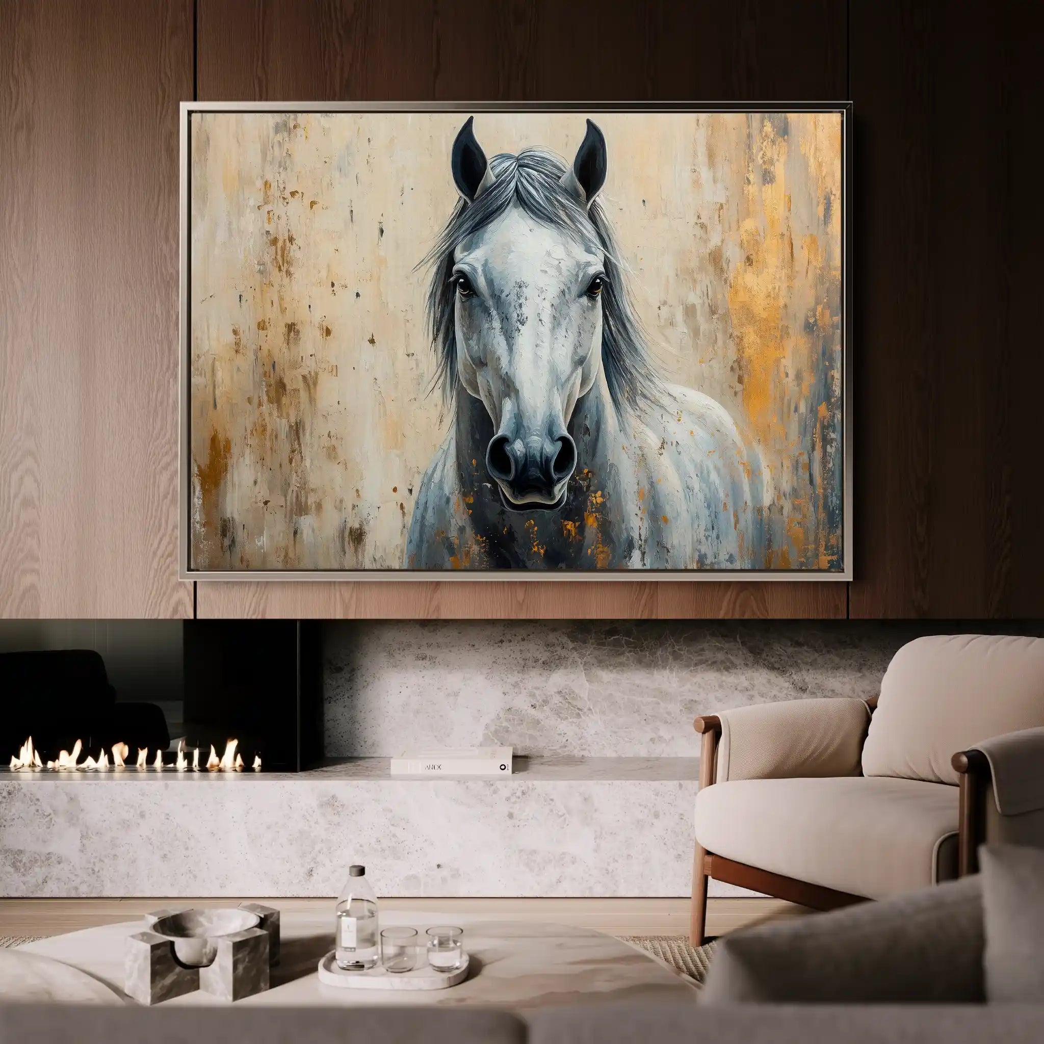 Horses 097 Canvas Art 60 x 40 cm / Black